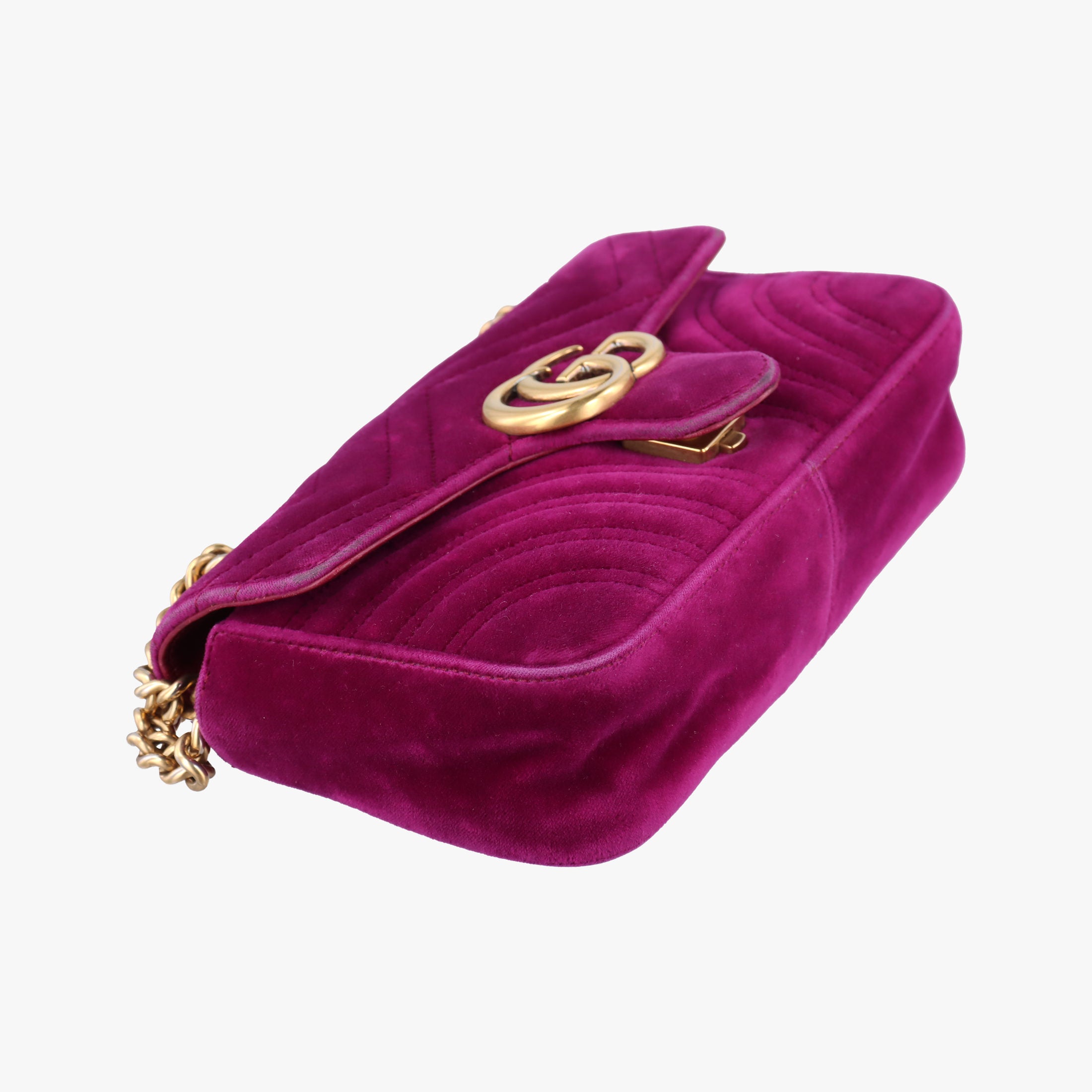 Pre-owned Gucci GG Marmont Rose velour 446744 shoulderbag | stylenewstar