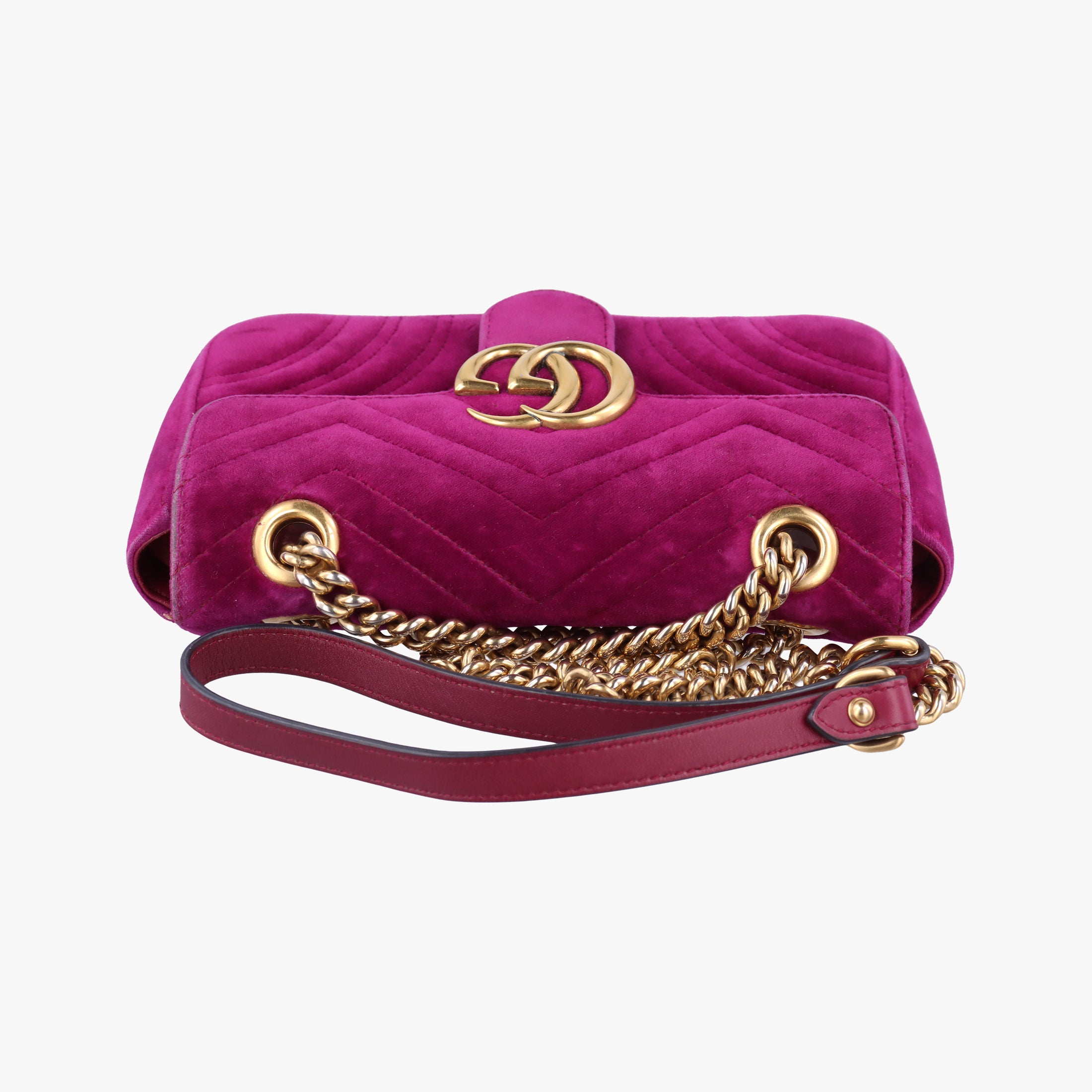 Pre-owned Gucci GG Marmont Rose velour 446744 shoulderbag | stylenewstar