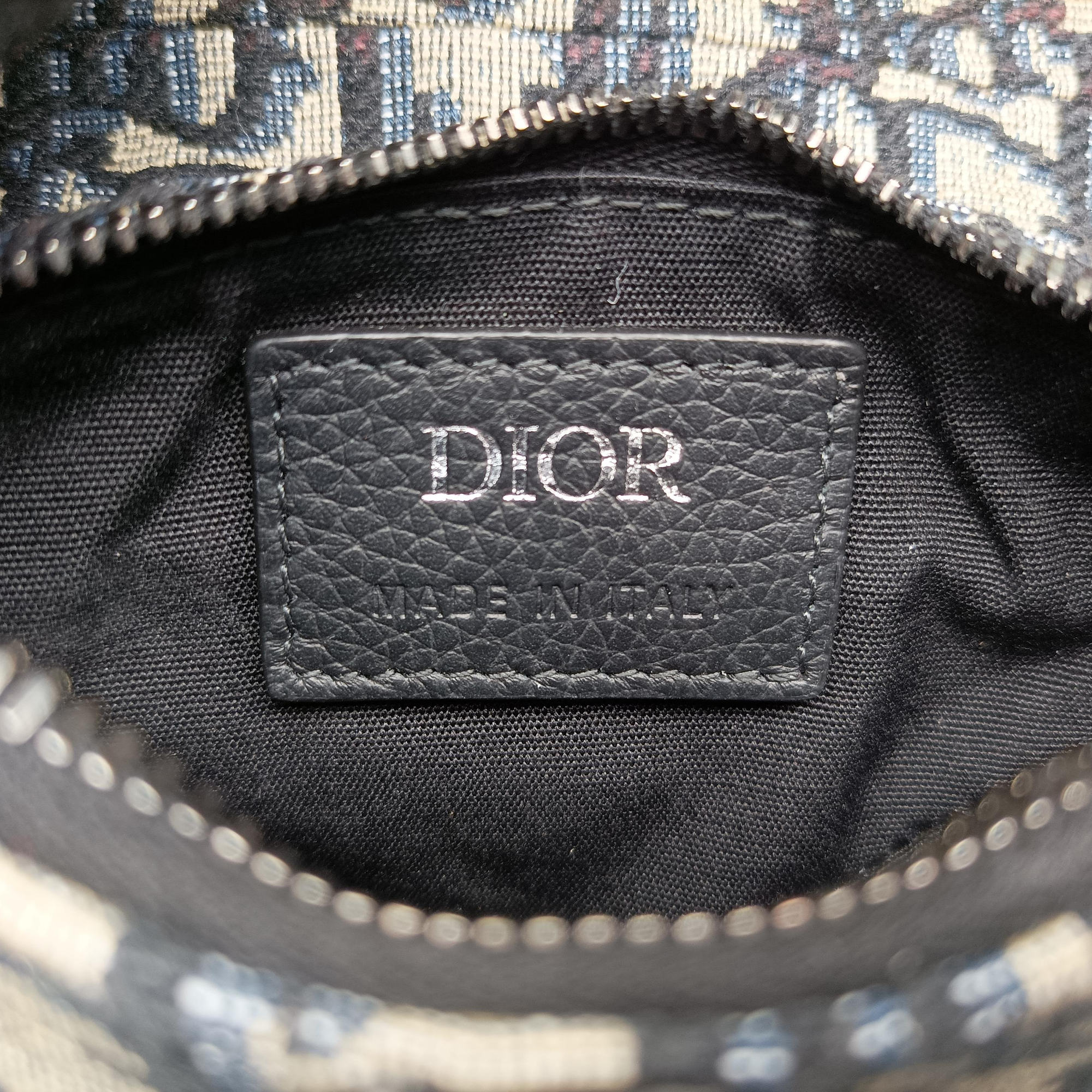 Pre-owned Christian Dior saddle Gray×Navy×Black Jacquard×Leather  bum bag/waist bag | stylenewstar