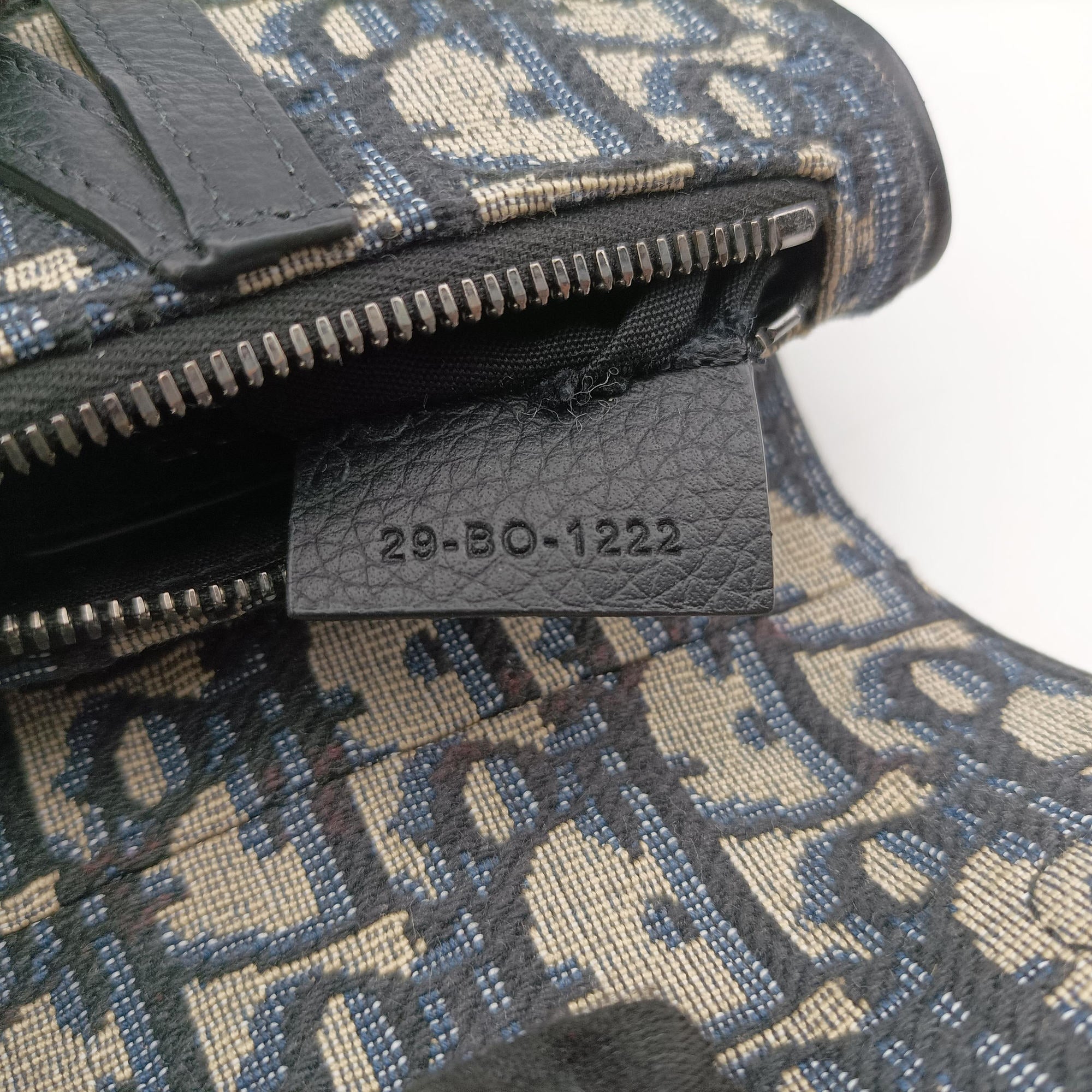Pre-owned Christian Dior saddle Gray×Navy×Black Jacquard×Leather  bum bag/waist bag | stylenewstar