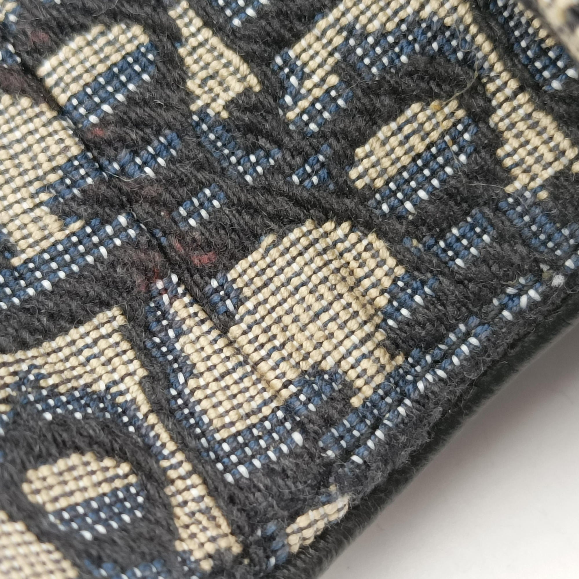 Pre-owned Christian Dior saddle Gray×Navy×Black Jacquard×Leather  bum bag/waist bag | stylenewstar