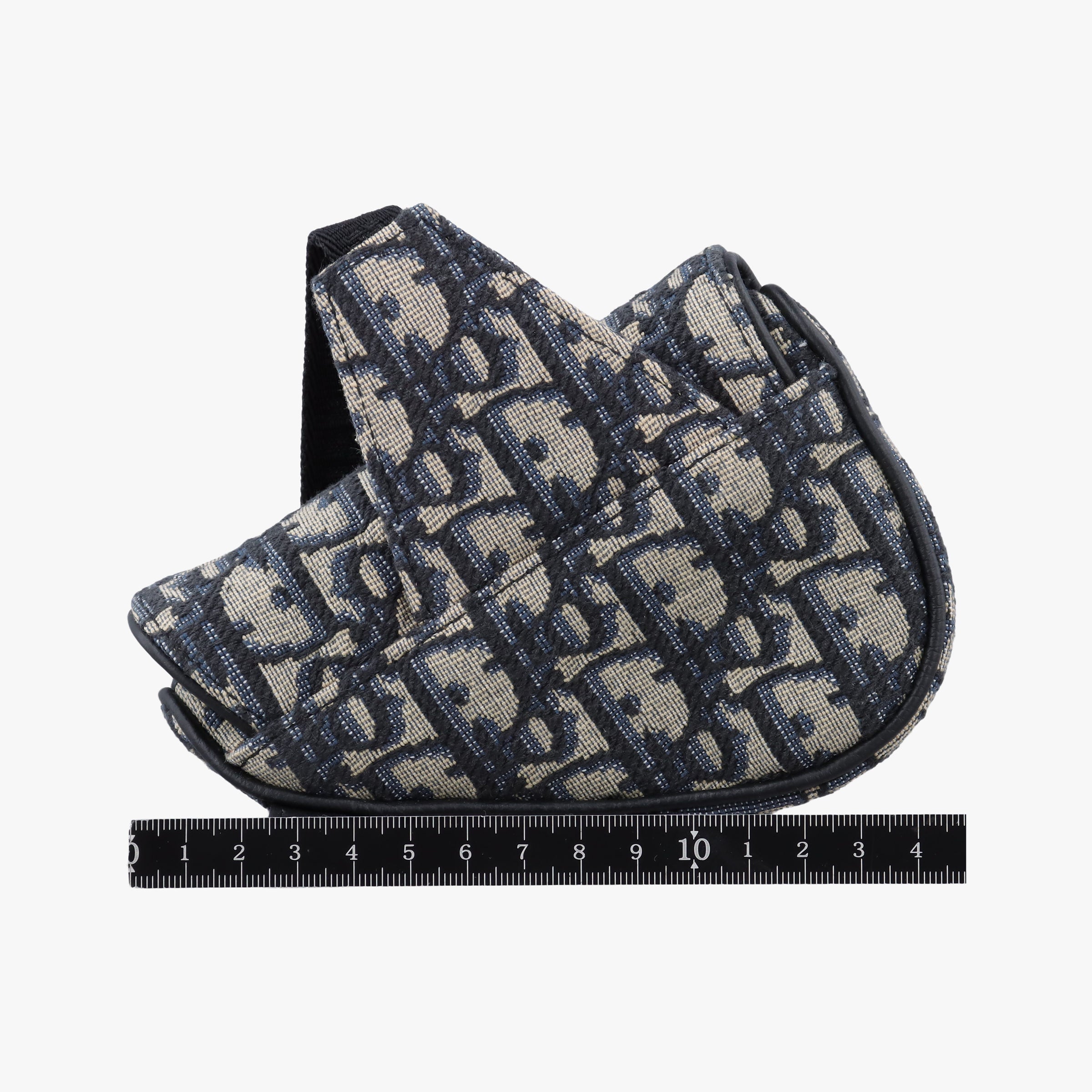 Pre-owned Christian Dior saddle Gray×Navy×Black Jacquard×Leather  bum bag/waist bag | stylenewstar