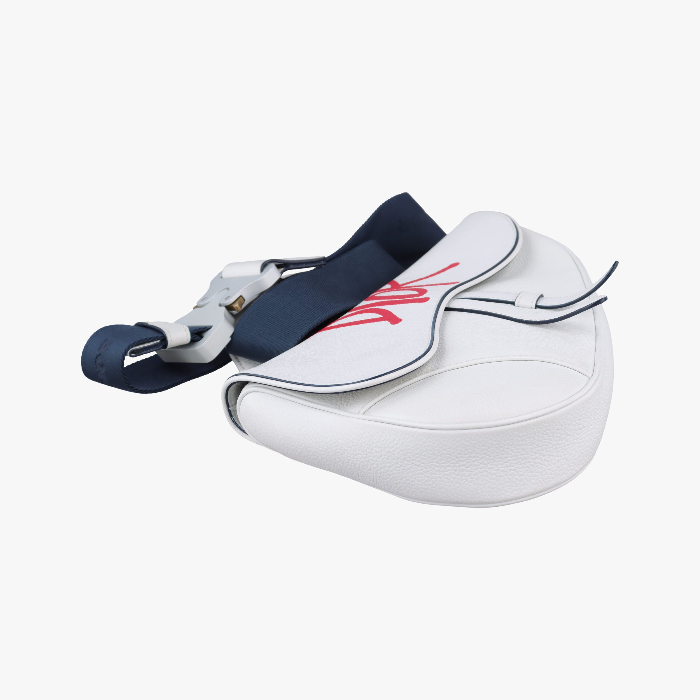 Pre-owned Christian Dior Saddle White×Red Leather  crossbodybag | stylenewstar