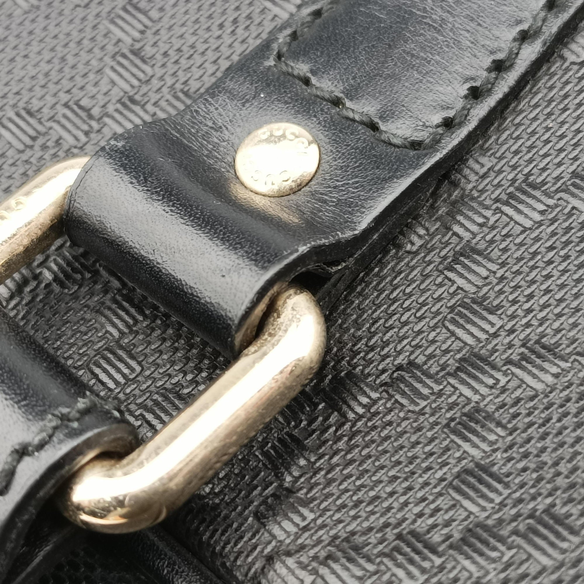 Vintage Gucci Diamante Black Leather 208463 shoulderbag | stylenewstar