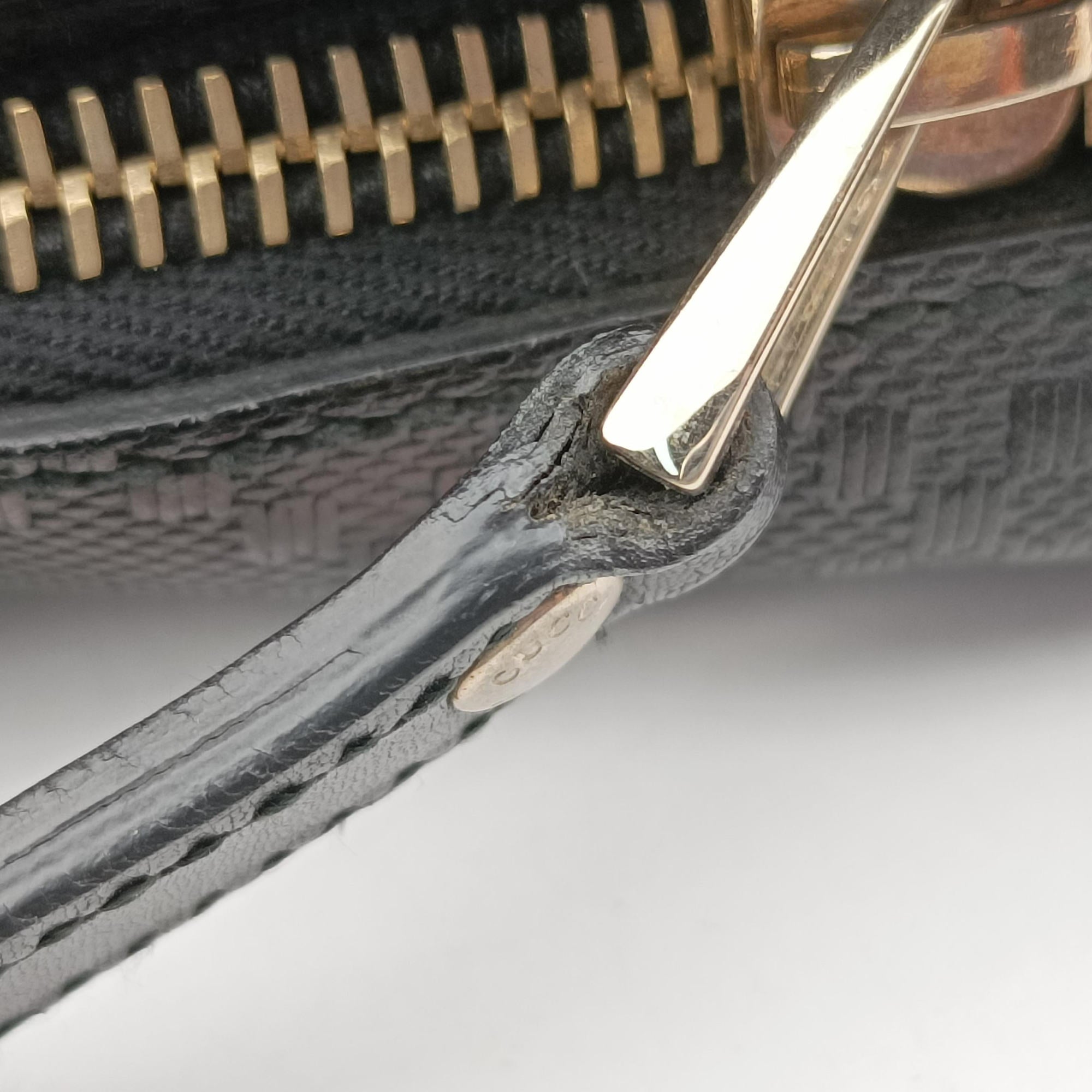 Vintage Gucci Diamante Black Leather 208463 shoulderbag | stylenewstar