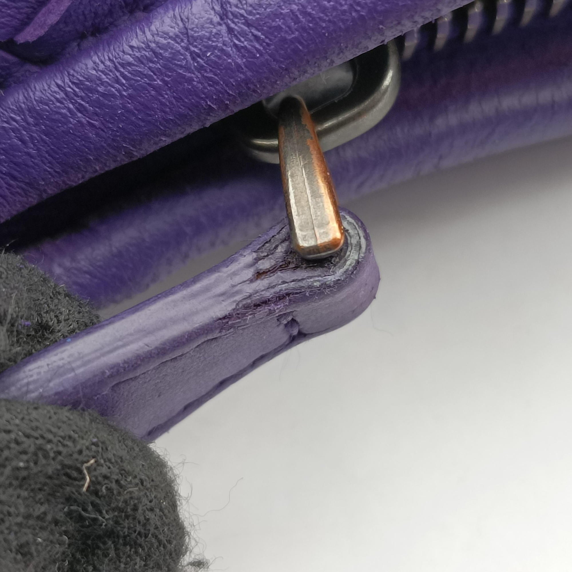 Pre-owned Bottega Veneta Intrecciato Purple lambskin  handbag | stylenewstar