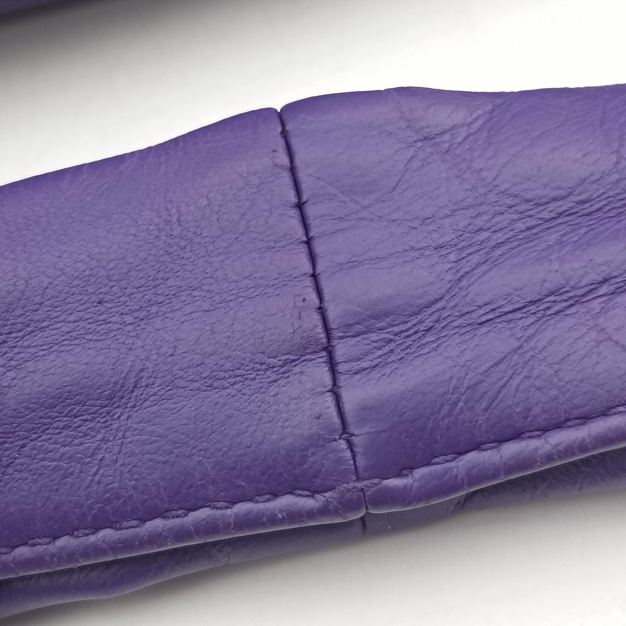 Pre-owned Bottega Veneta Intrecciato Purple lambskin  handbag | stylenewstar