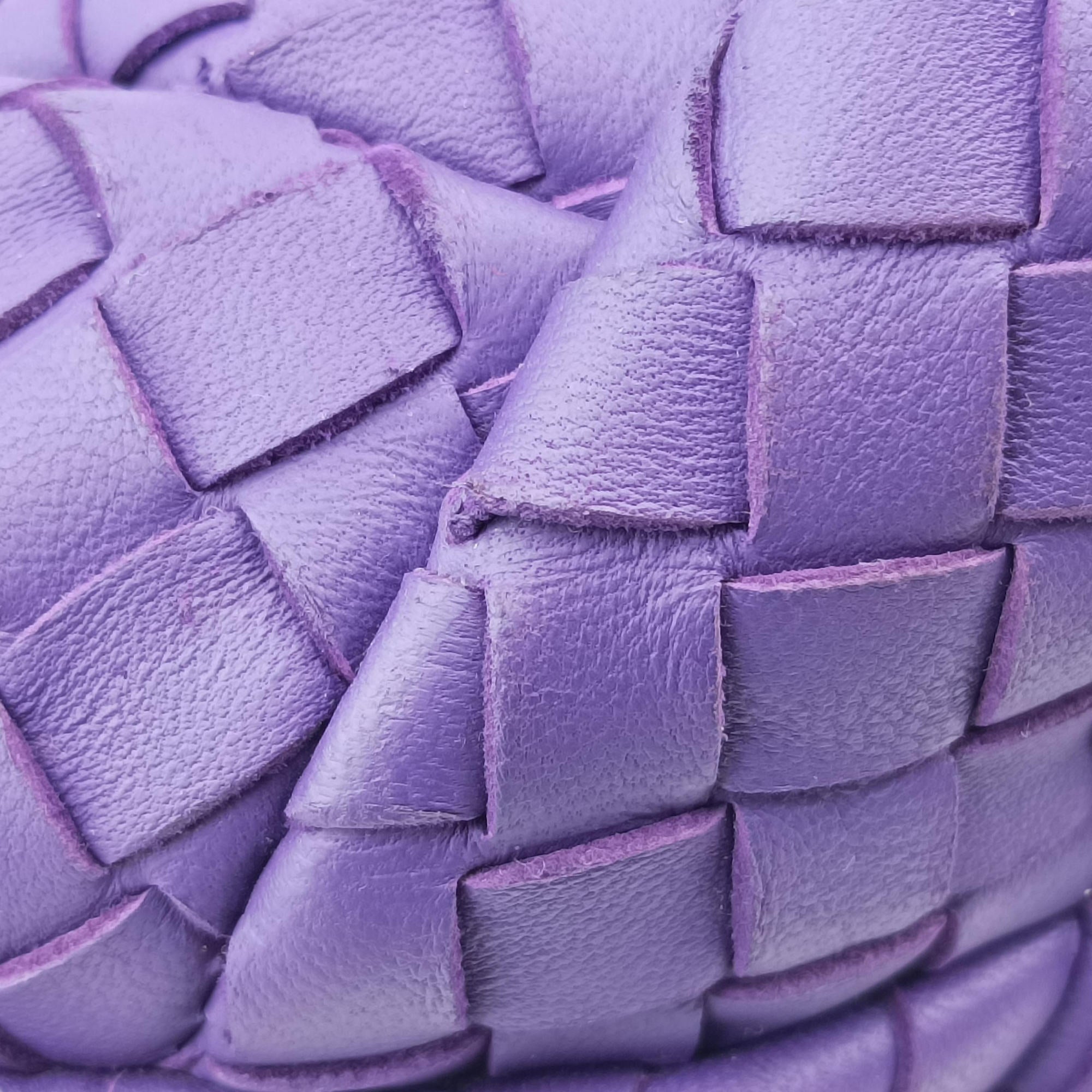Pre-owned Bottega Veneta Intrecciato Purple lambskin  handbag | stylenewstar