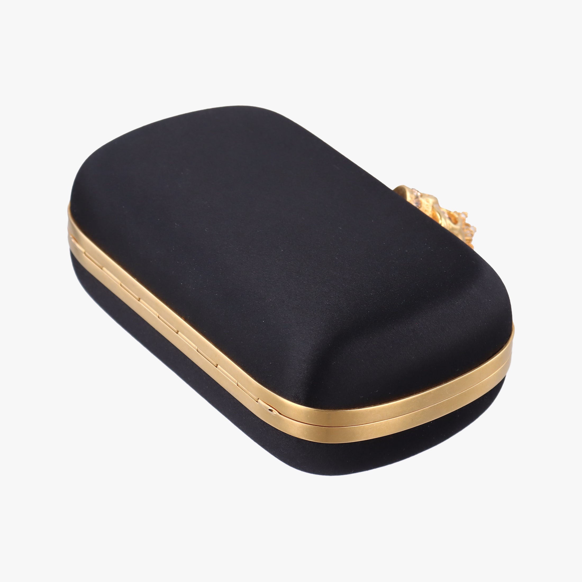 Pre-owned Alexander McQueen Skull Box Black silk  clutchbag | stylenewstar
