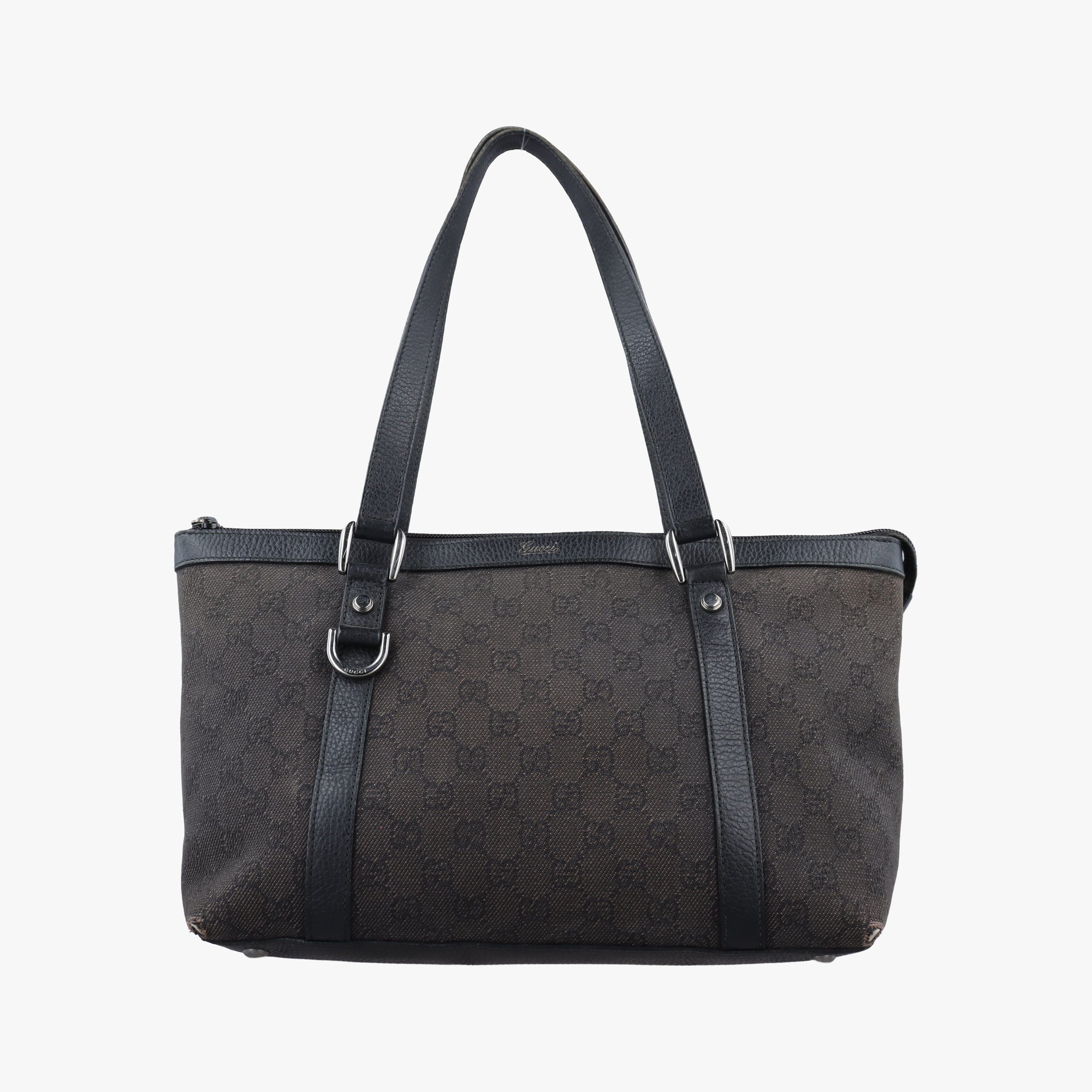 Pre-owned Gucci Abbey Black×Brown canvas×Leather 268640 handbag | stylenewstar