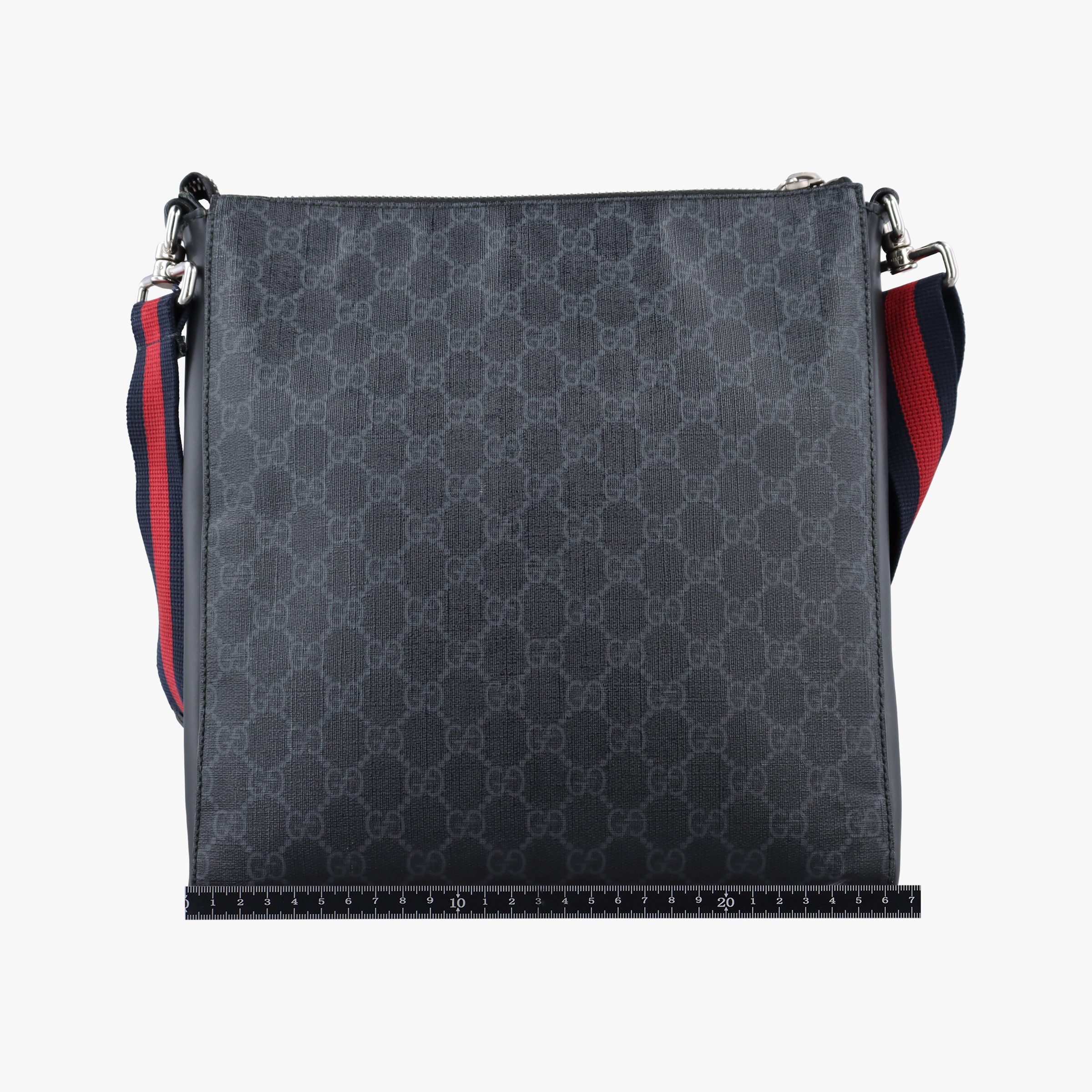 Pre-owned Gucci GG Supreme Courrier Messenger Black×Multicolour PVC coated canvas×Leather 474137 shoulderbag | stylenewstar