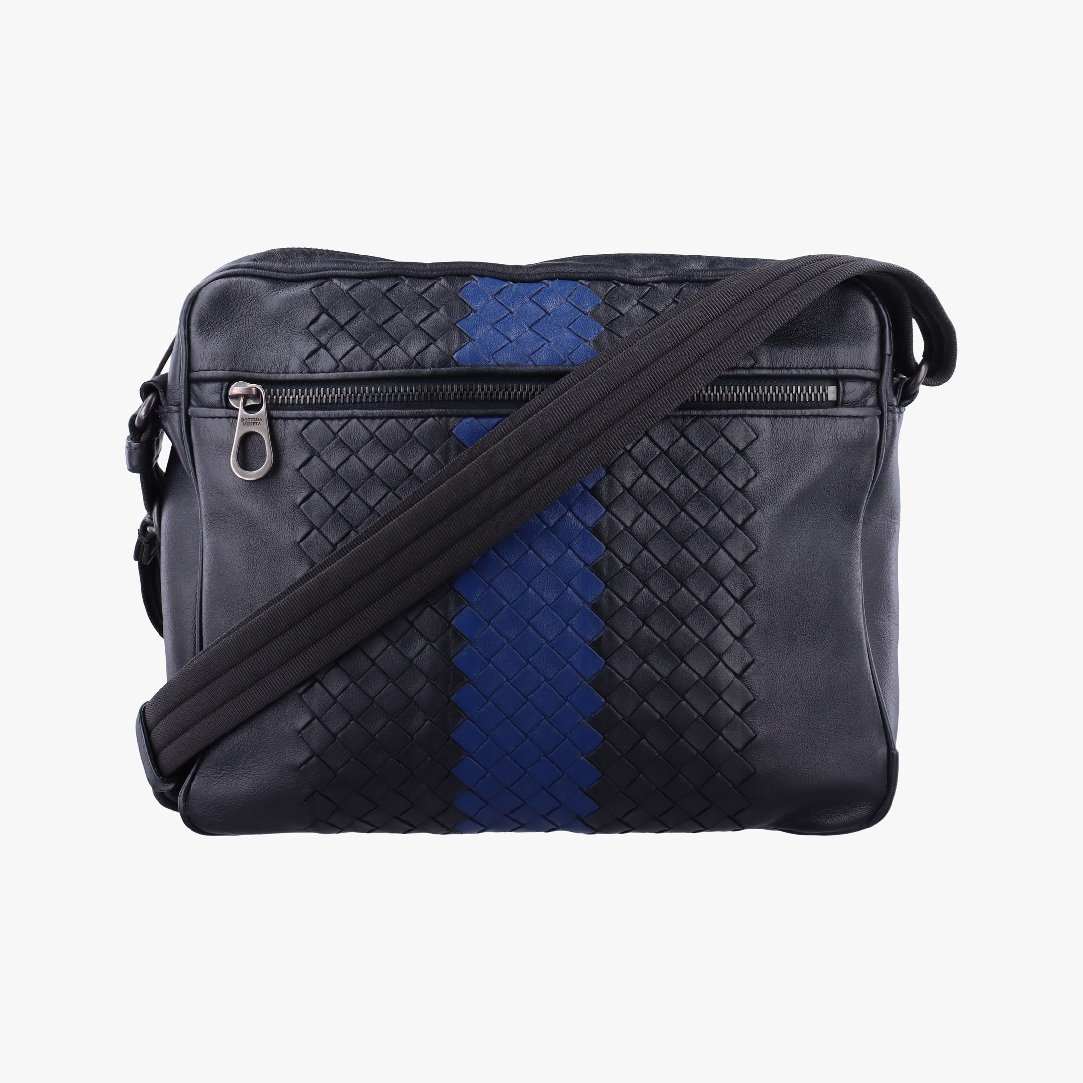 Pre-owned Bottega Veneta Intrecciato Navy×blue lambskin  shoulderbag | stylenewstar