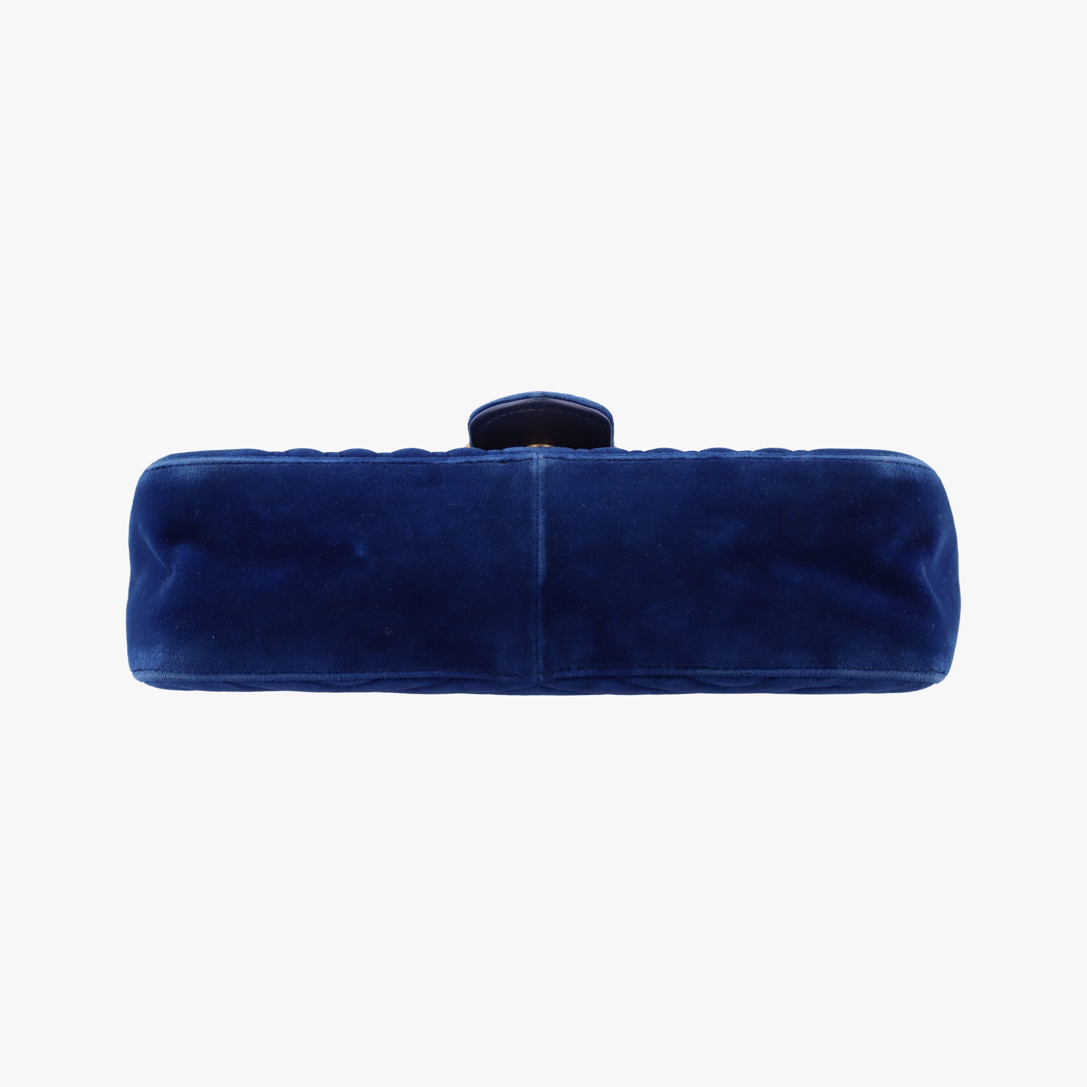 Pre-owned Gucci GG Marmont Blue velour 446744 shoulderbag | stylenewstar