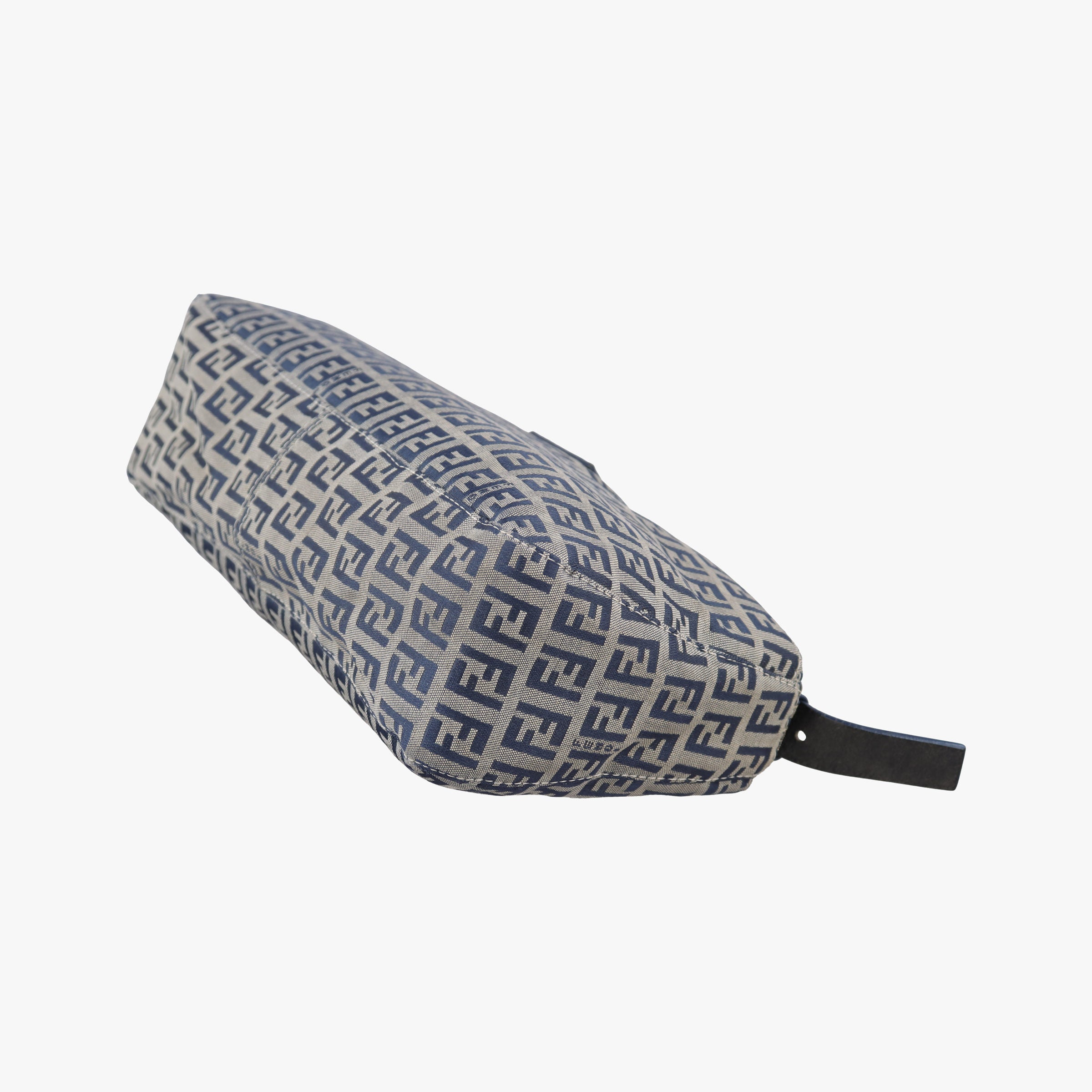 Pre-owned Fendi Zucchino Navy×beige canvas×Leather  shoulderbag | stylenewstar