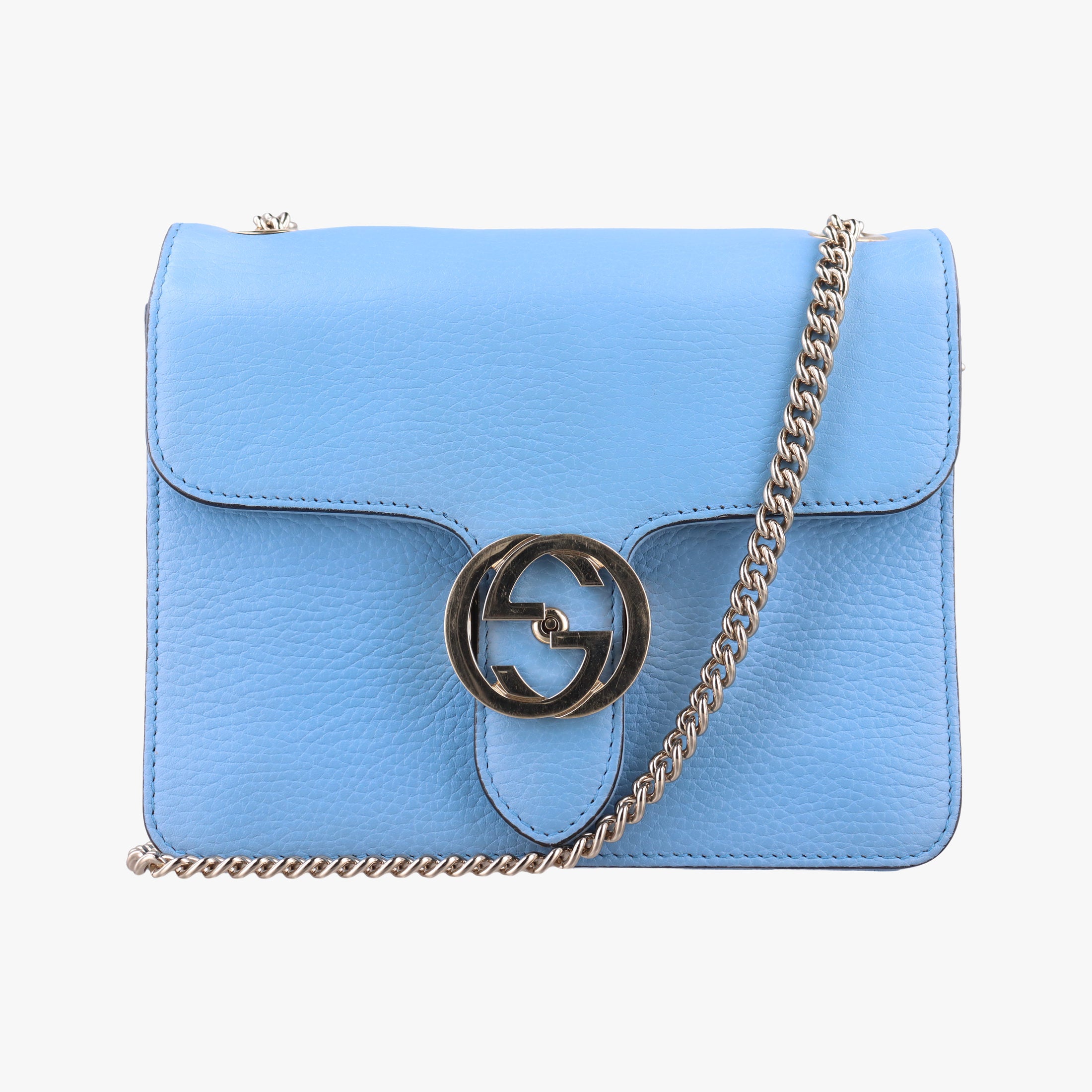Pre-owned Gucci Interlocking G Blue Leather 510304 shoulderbag | stylenewstar