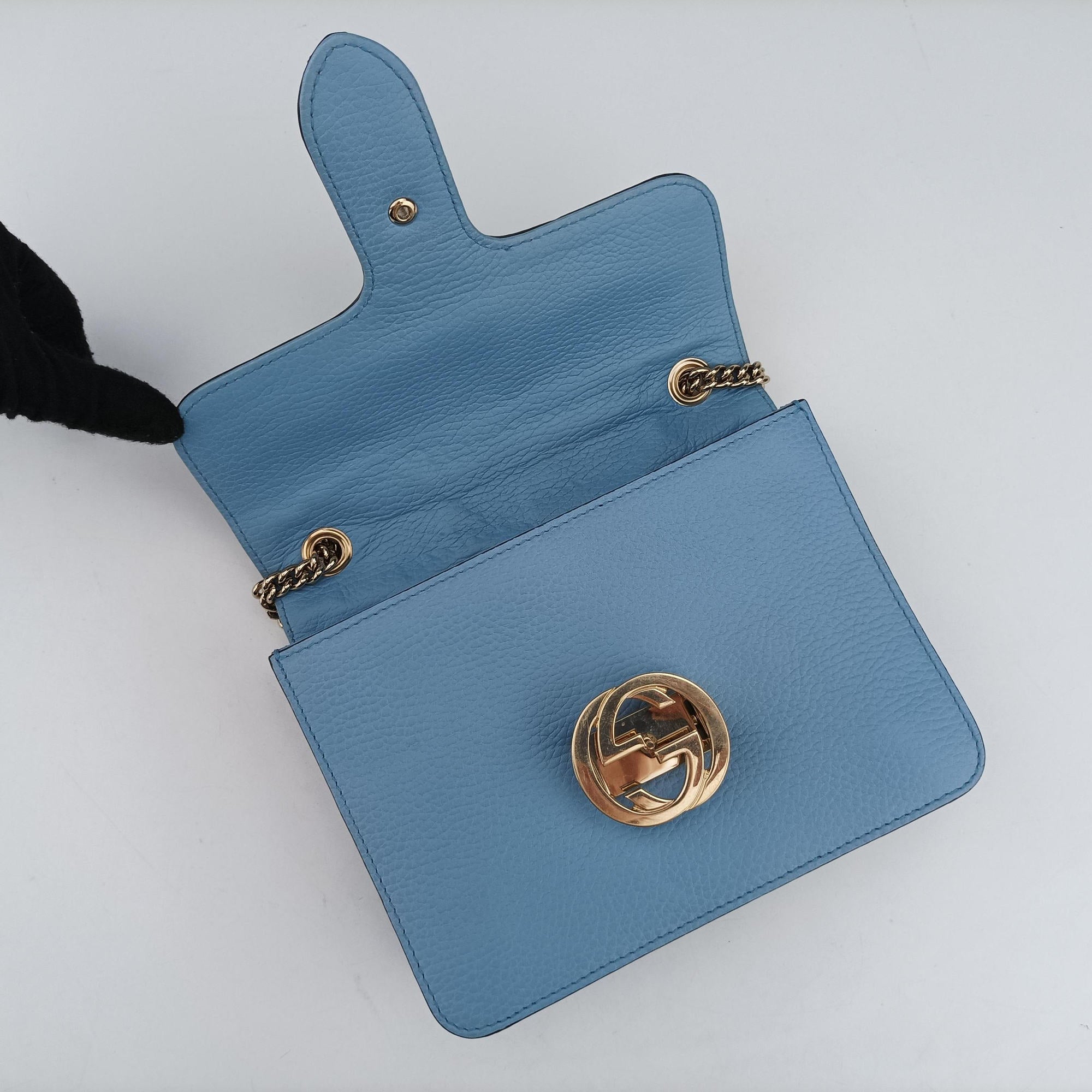 Pre-owned Gucci Interlocking G Blue Leather 510304 shoulderbag | stylenewstar