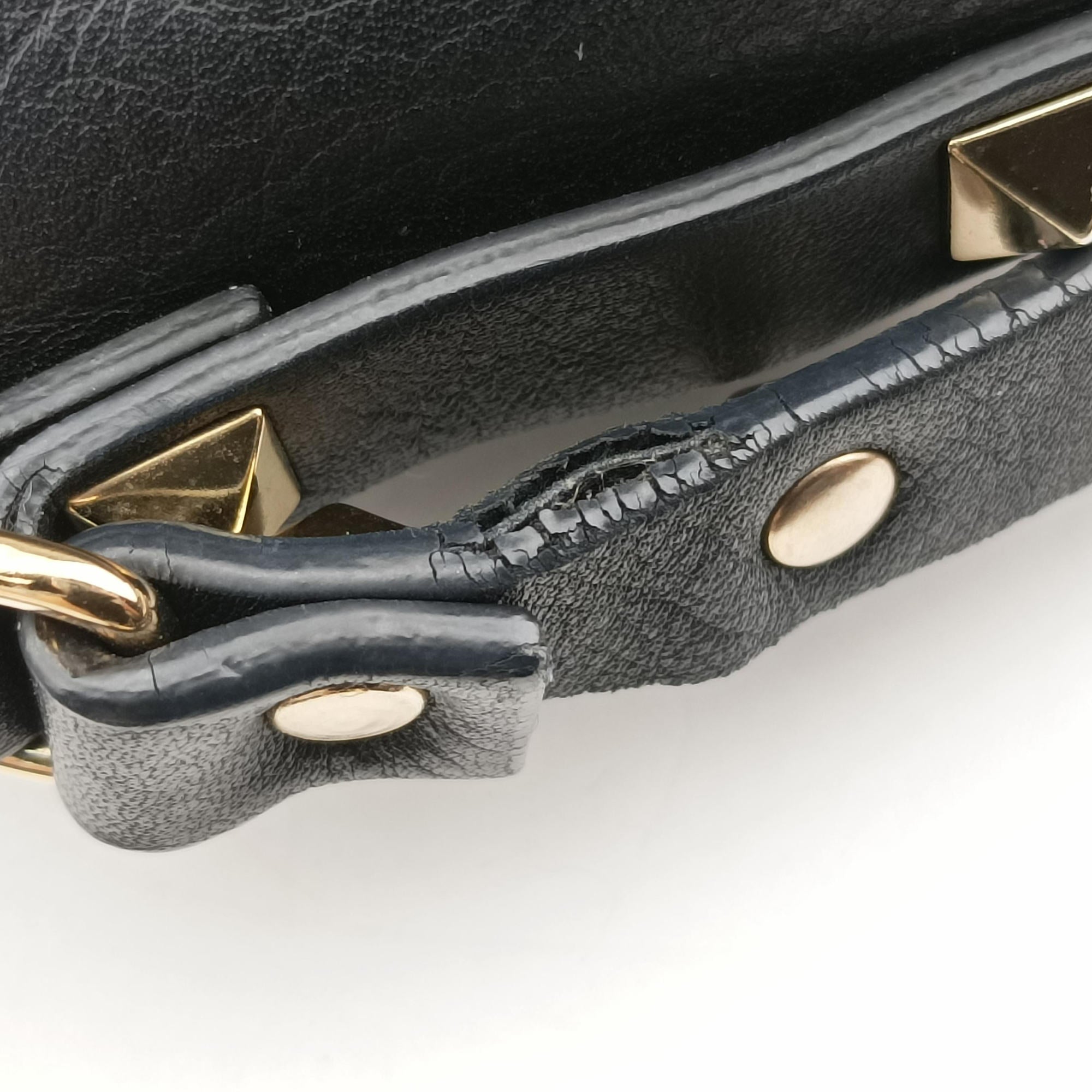 Vintage Valentino Rockstud Black Leather  shoulderbag | stylenewstar
