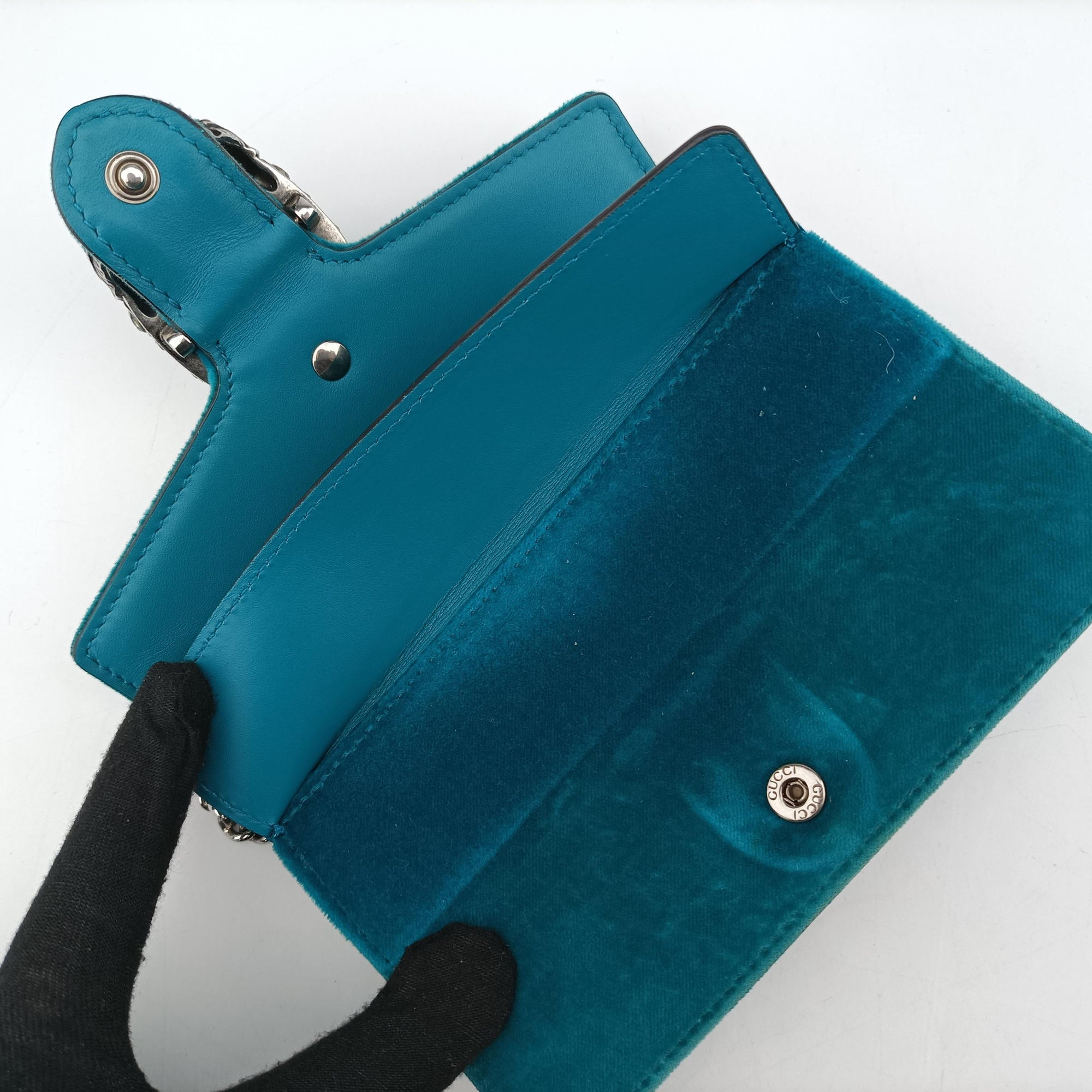Pre-owned Gucci Dionysus Blue velour 476432 shoulderbag | stylenewstar