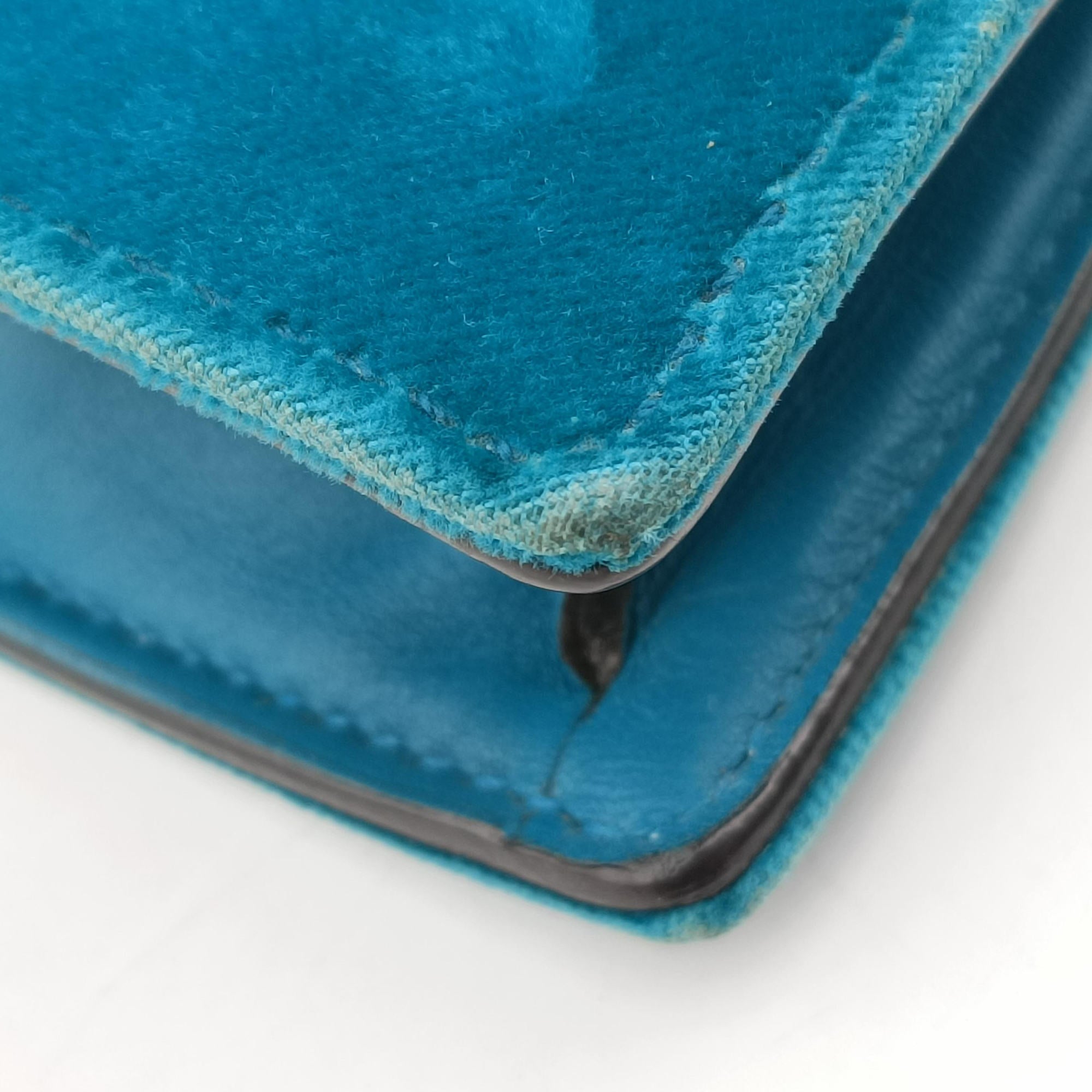 Pre-owned Gucci Dionysus Blue velour 476432 shoulderbag | stylenewstar
