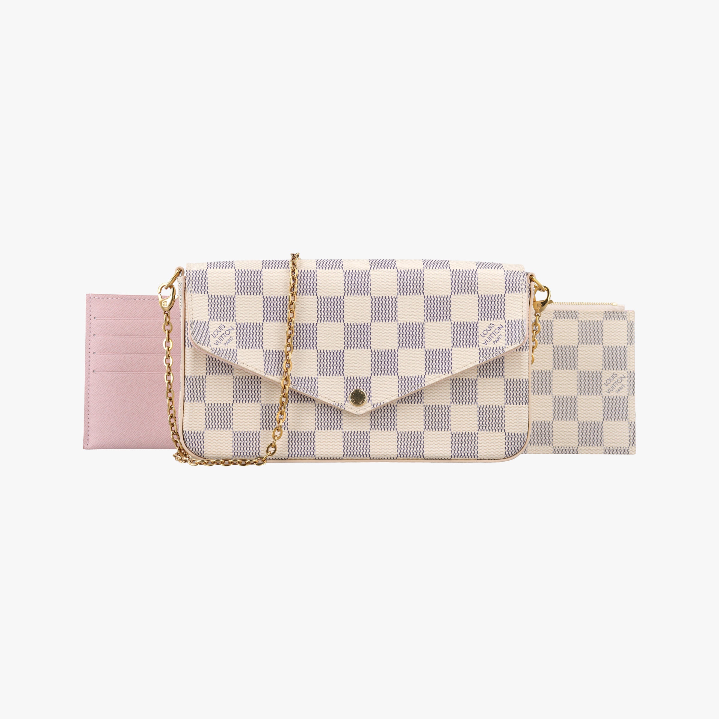 Vintage Louis Vuitton Pochette FeLICIE Azur Damier Canvas N63106 shoulderbag | stylenewstar