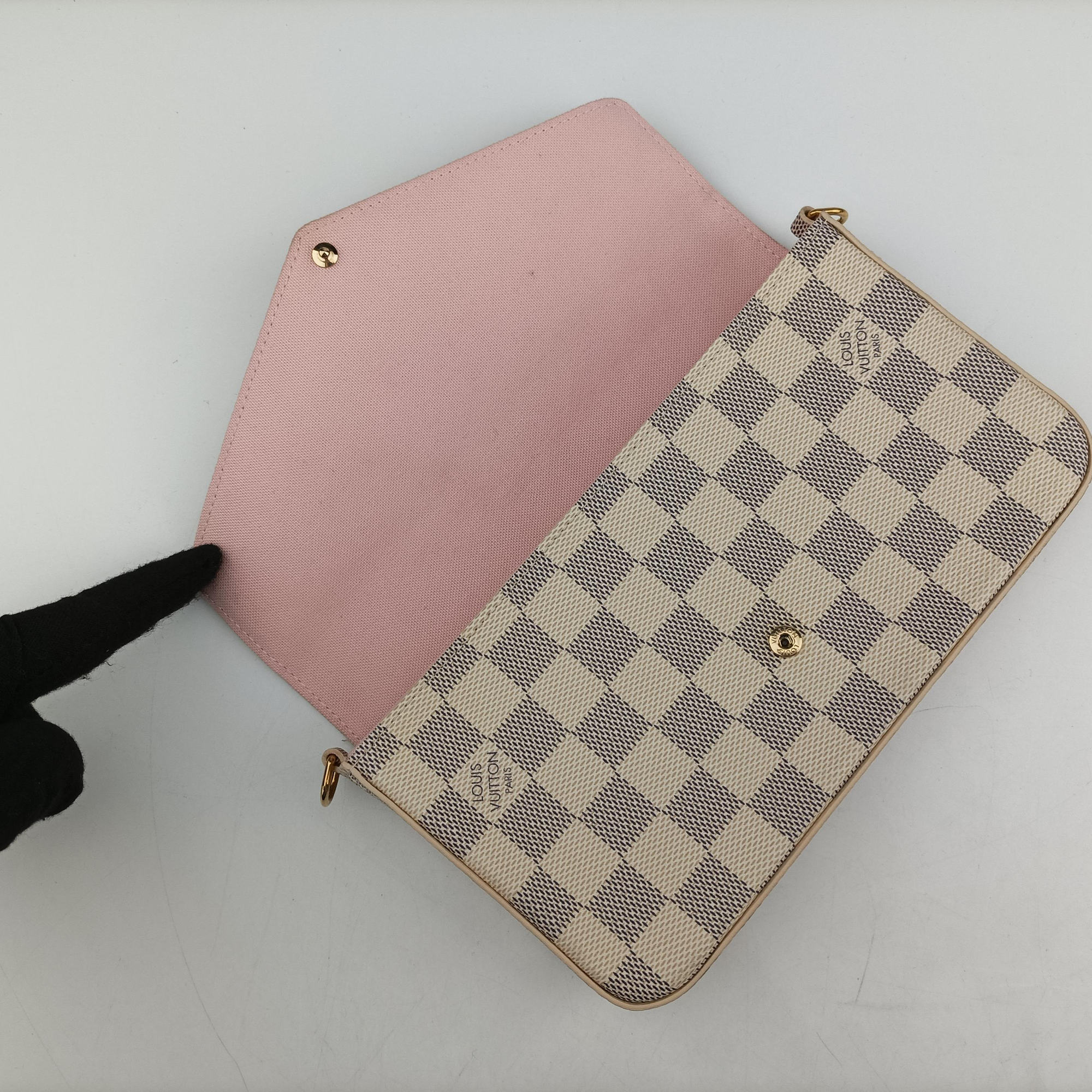 Vintage Louis Vuitton Pochette FeLICIE Azur Damier Canvas N63106 shoulderbag | stylenewstar