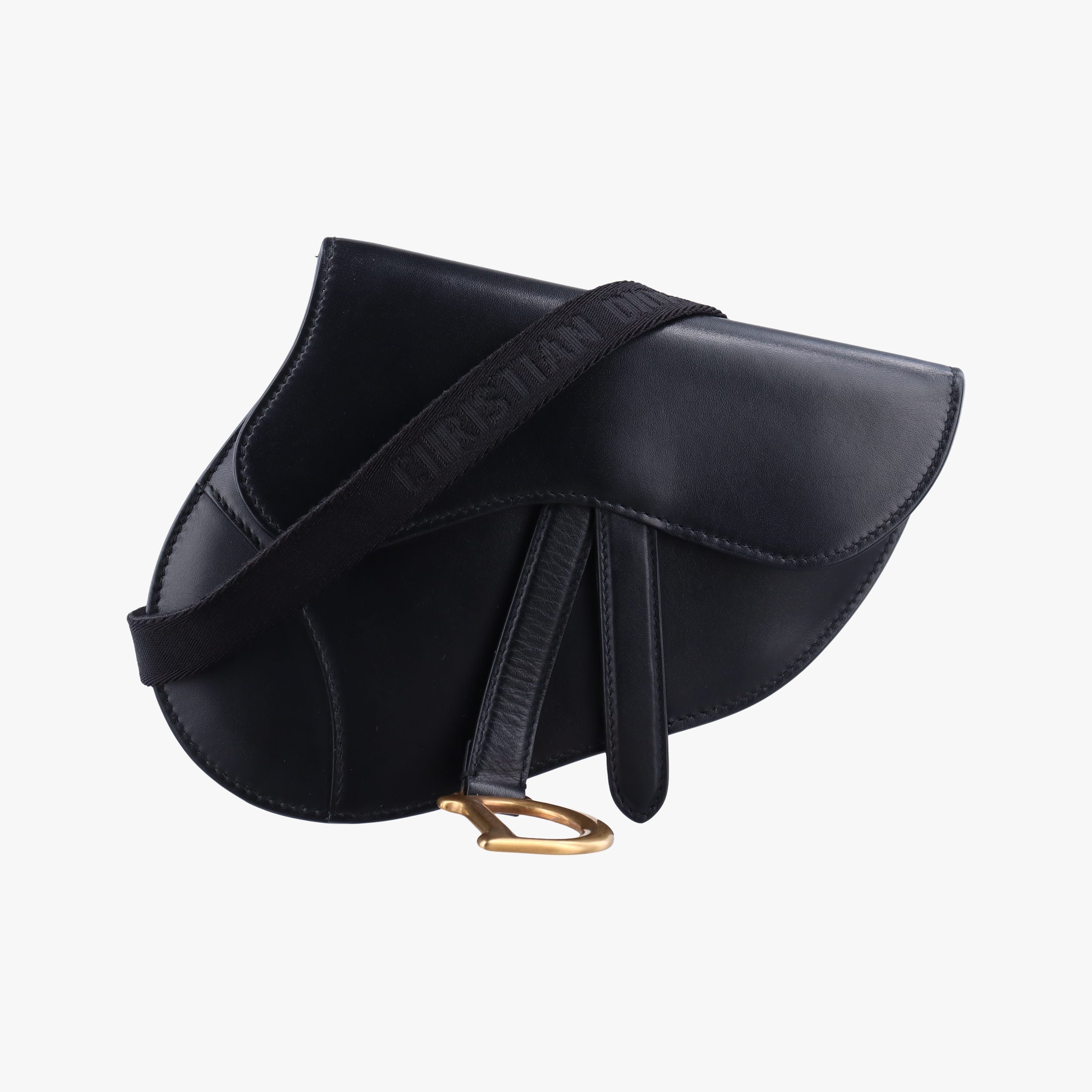 Pre-owned Christian Dior saddle Black leather  bum bag/waist bag | stylenewstar