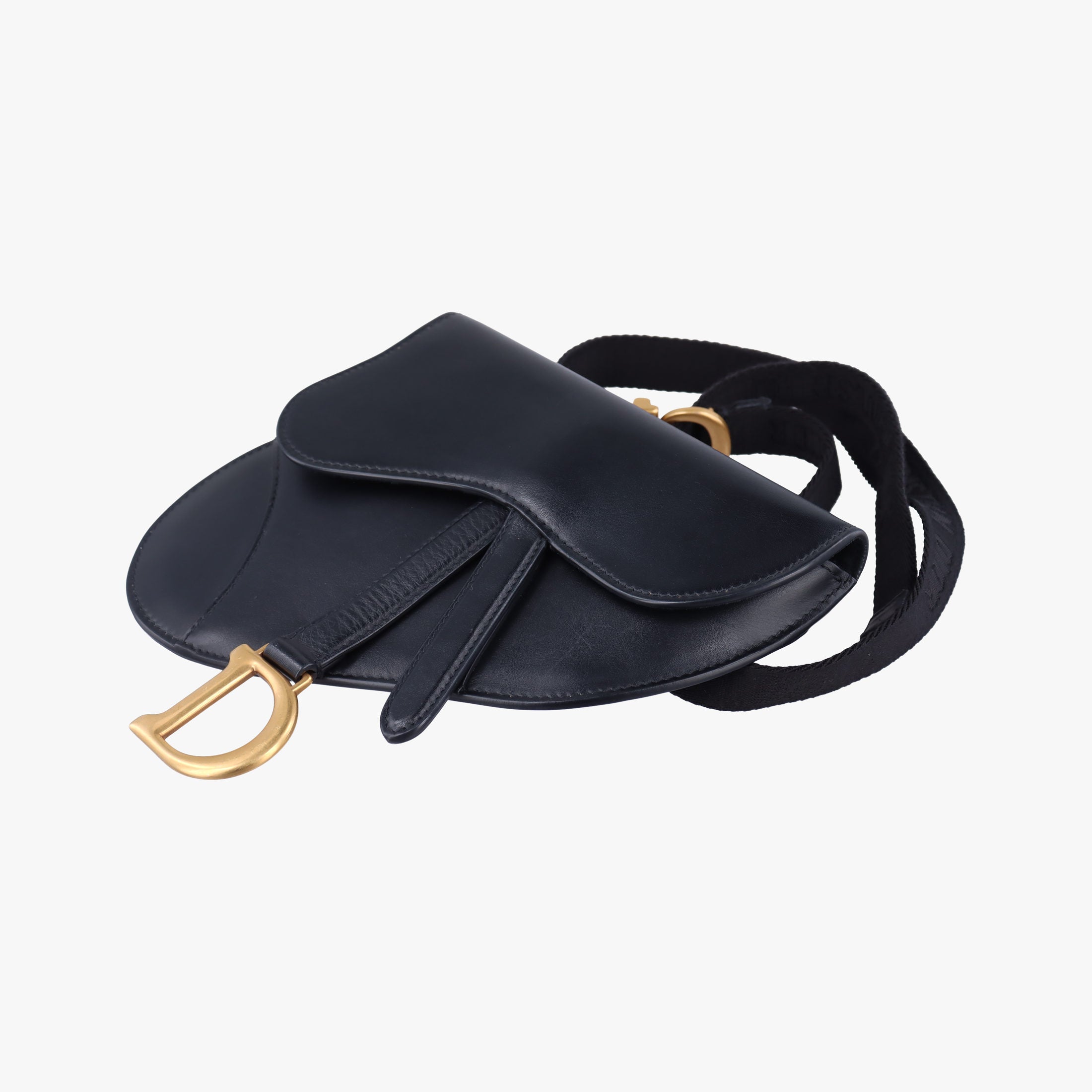 Pre-owned Christian Dior saddle Black leather  bum bag/waist bag | stylenewstar