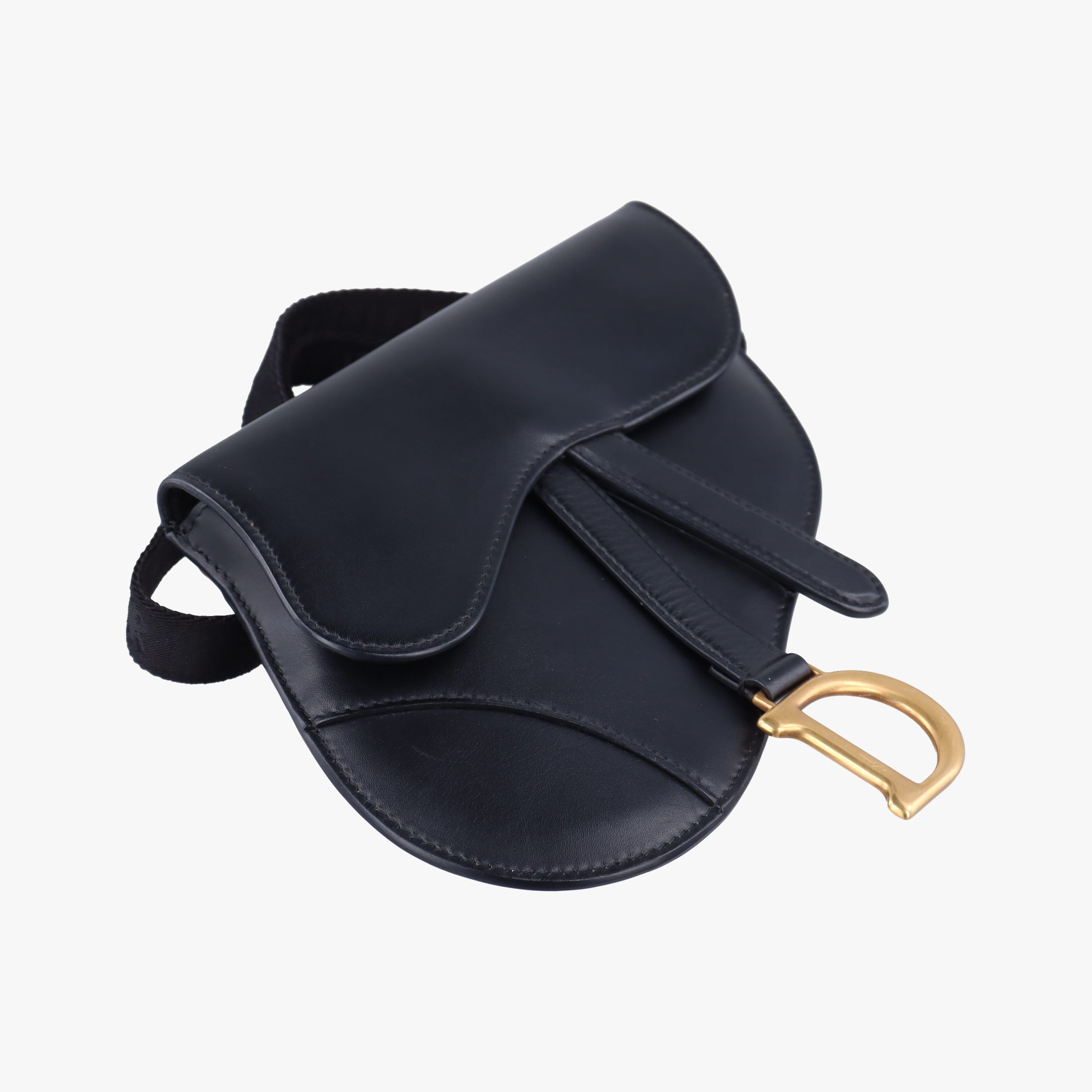 Pre-owned Christian Dior saddle Black leather  bum bag/waist bag | stylenewstar