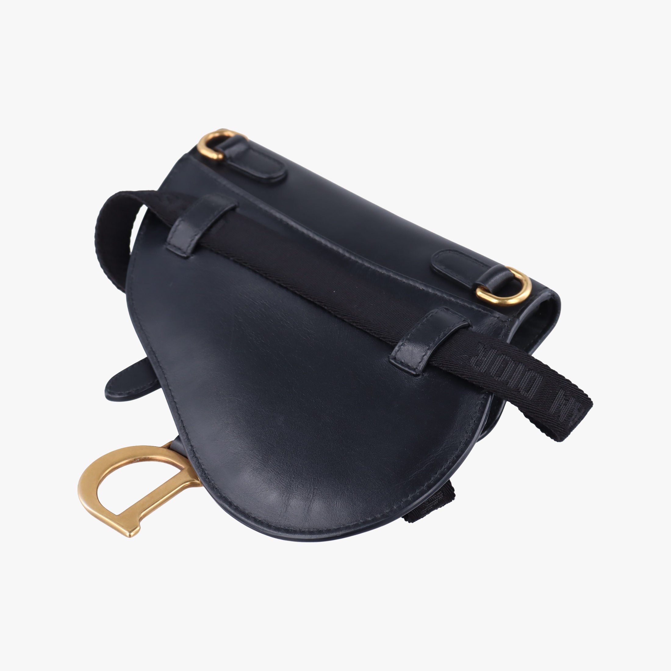 Pre-owned Christian Dior saddle Black leather  bum bag/waist bag | stylenewstar