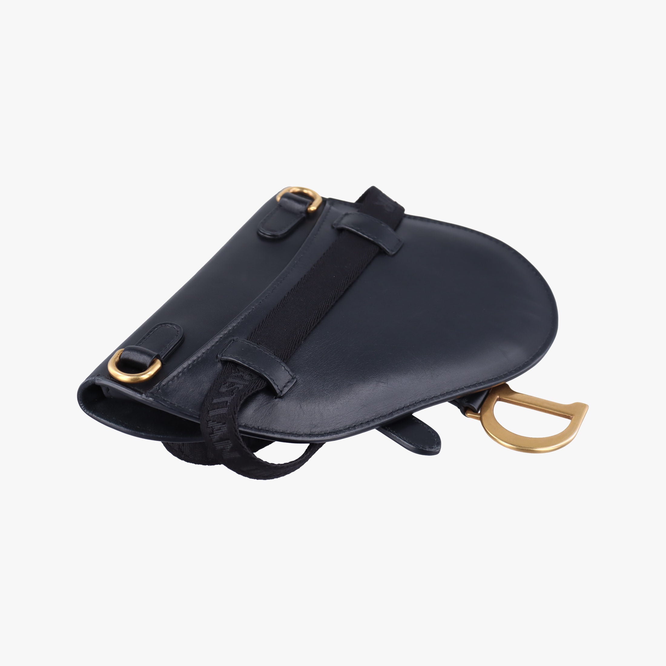 Pre-owned Christian Dior saddle Black leather  bum bag/waist bag | stylenewstar