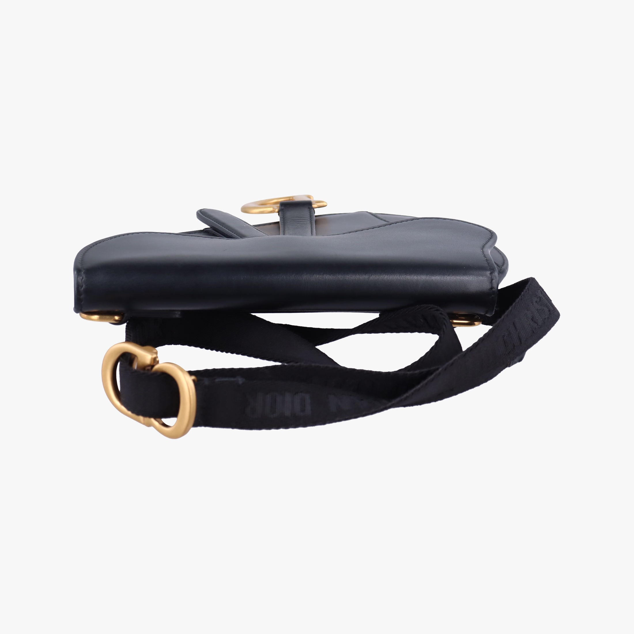 Pre-owned Christian Dior saddle Black leather  bum bag/waist bag | stylenewstar
