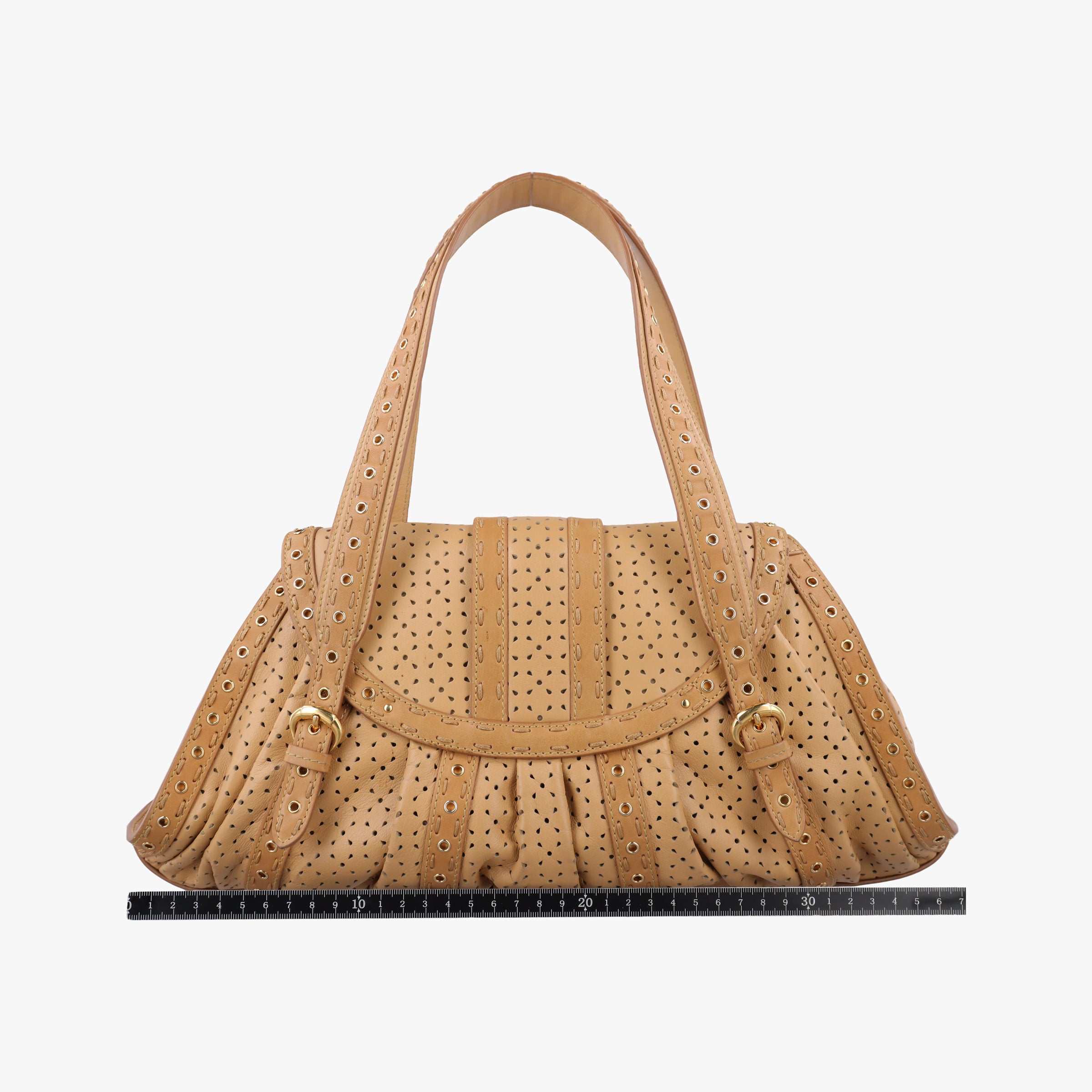 Pre-owned Christian Dior Savane Chic Miel Beige Leather  handbag | stylenewstar