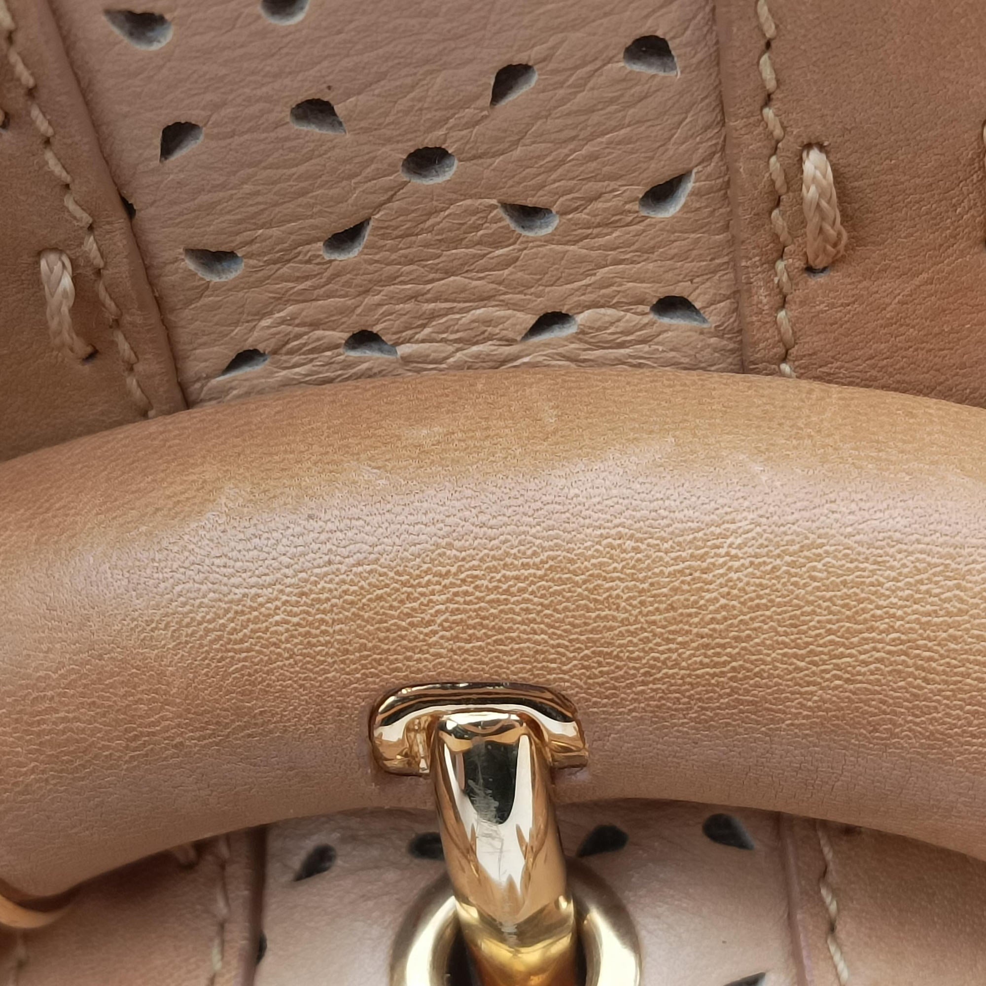 Pre-owned Christian Dior Savane Chic Miel Beige Leather  handbag | stylenewstar