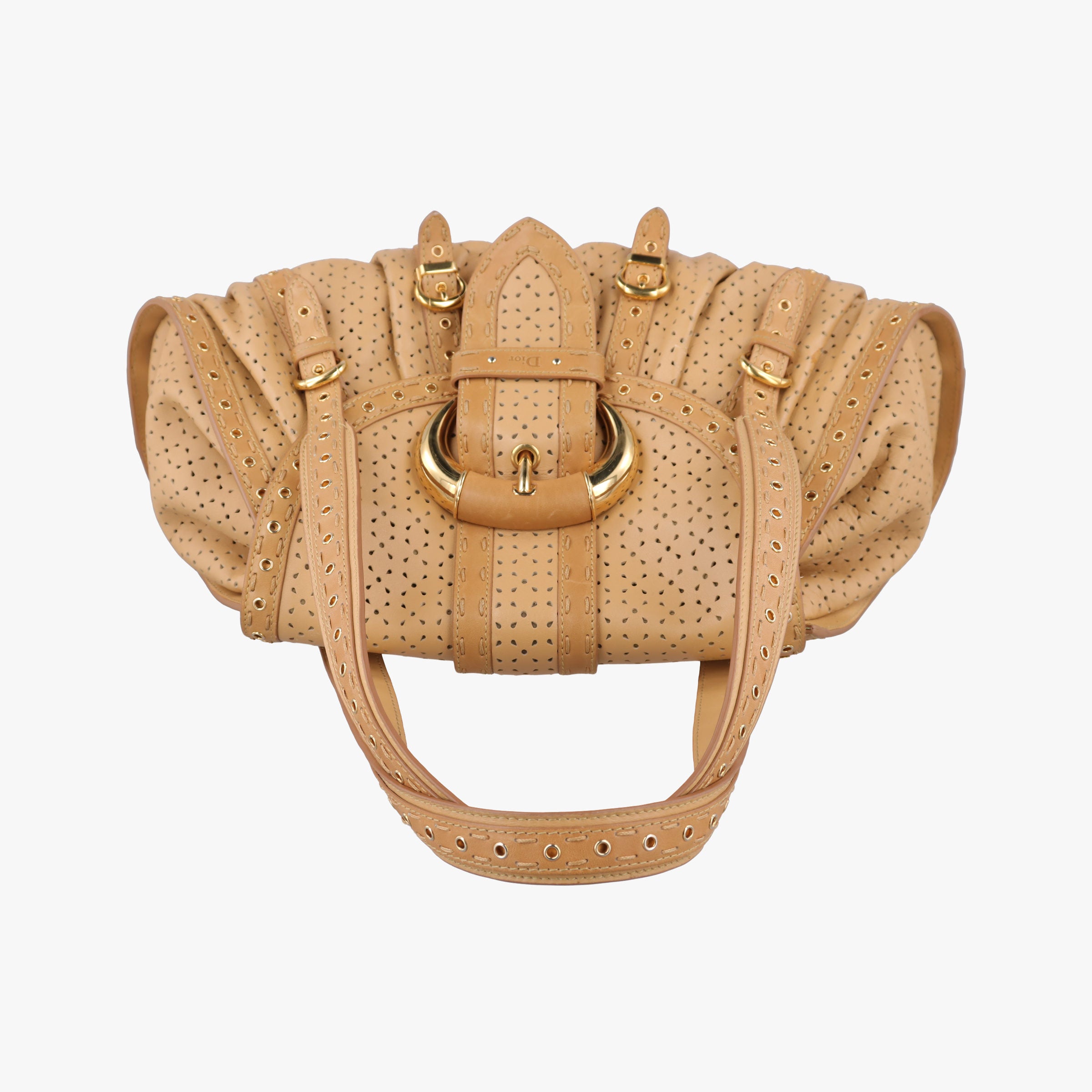 Pre-owned Christian Dior Savane Chic Miel Beige Leather  handbag | stylenewstar