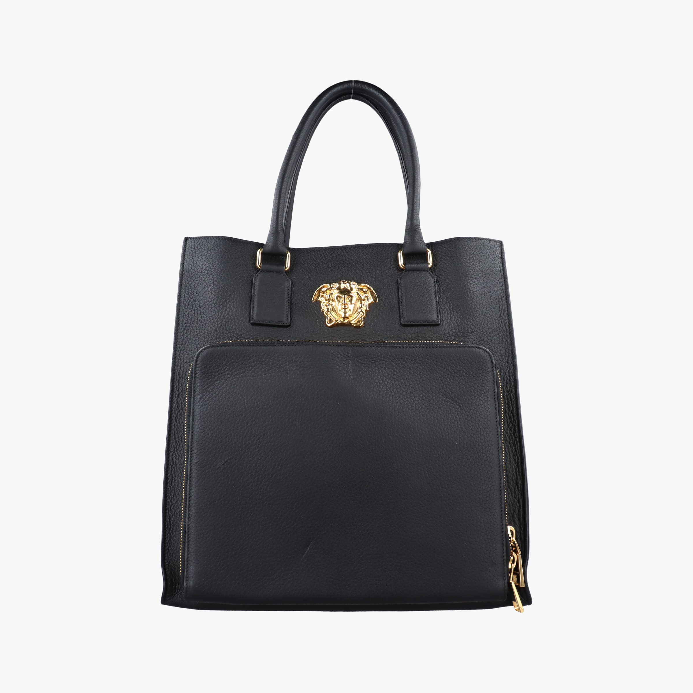 Pre-owned VERSACE Medusa Black Leather  handbag | stylenewstar