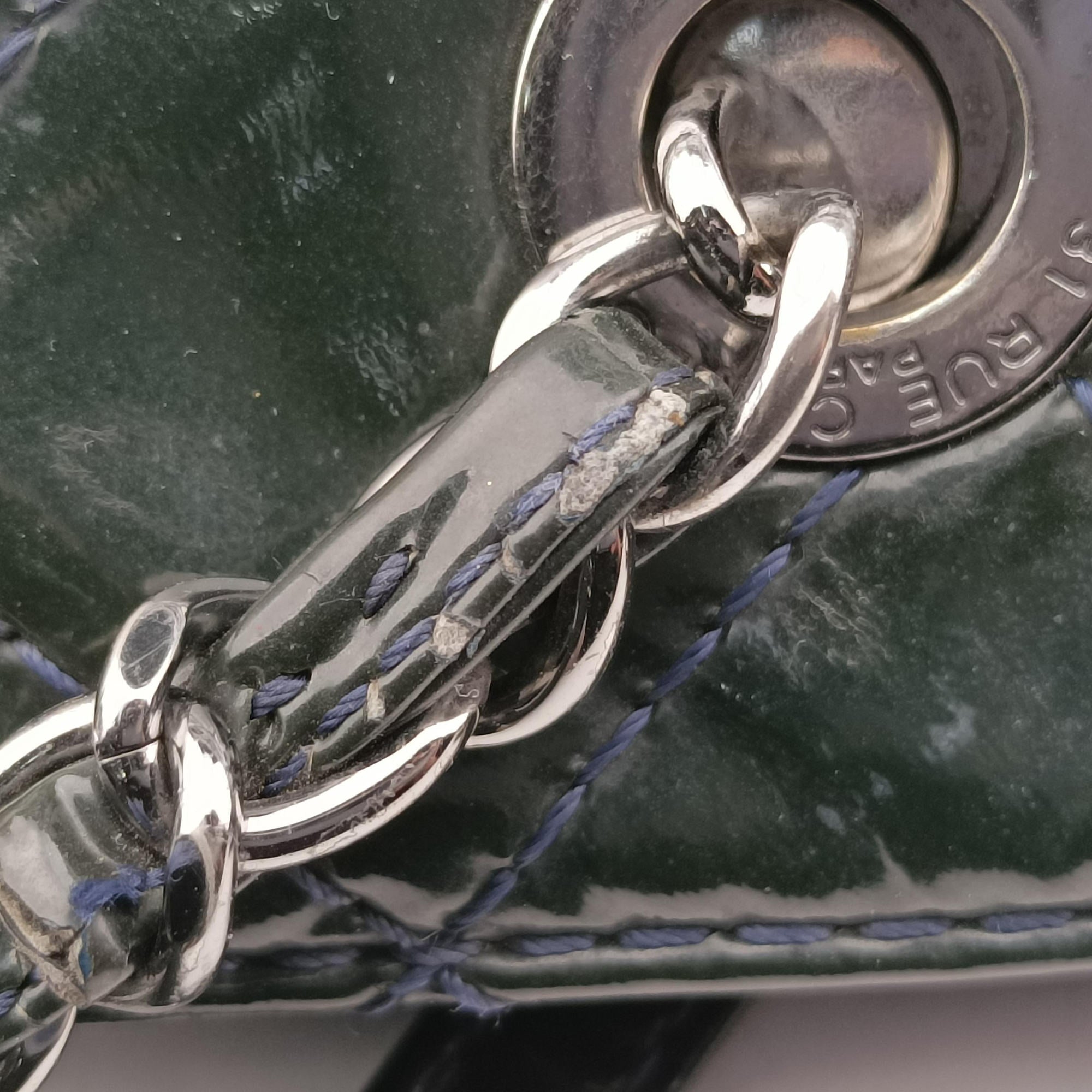 Pre-owned Chanel Matelasse Green Patent Leather A94712 handbag | stylenewstar