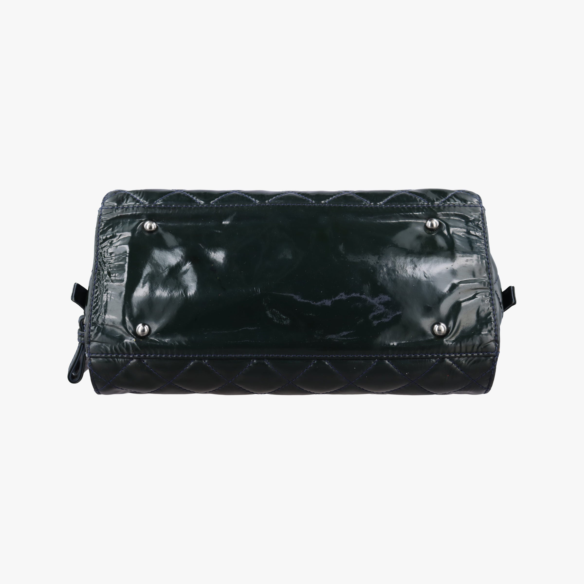 Pre-owned Chanel Matelasse Green Patent Leather A94712 handbag | stylenewstar