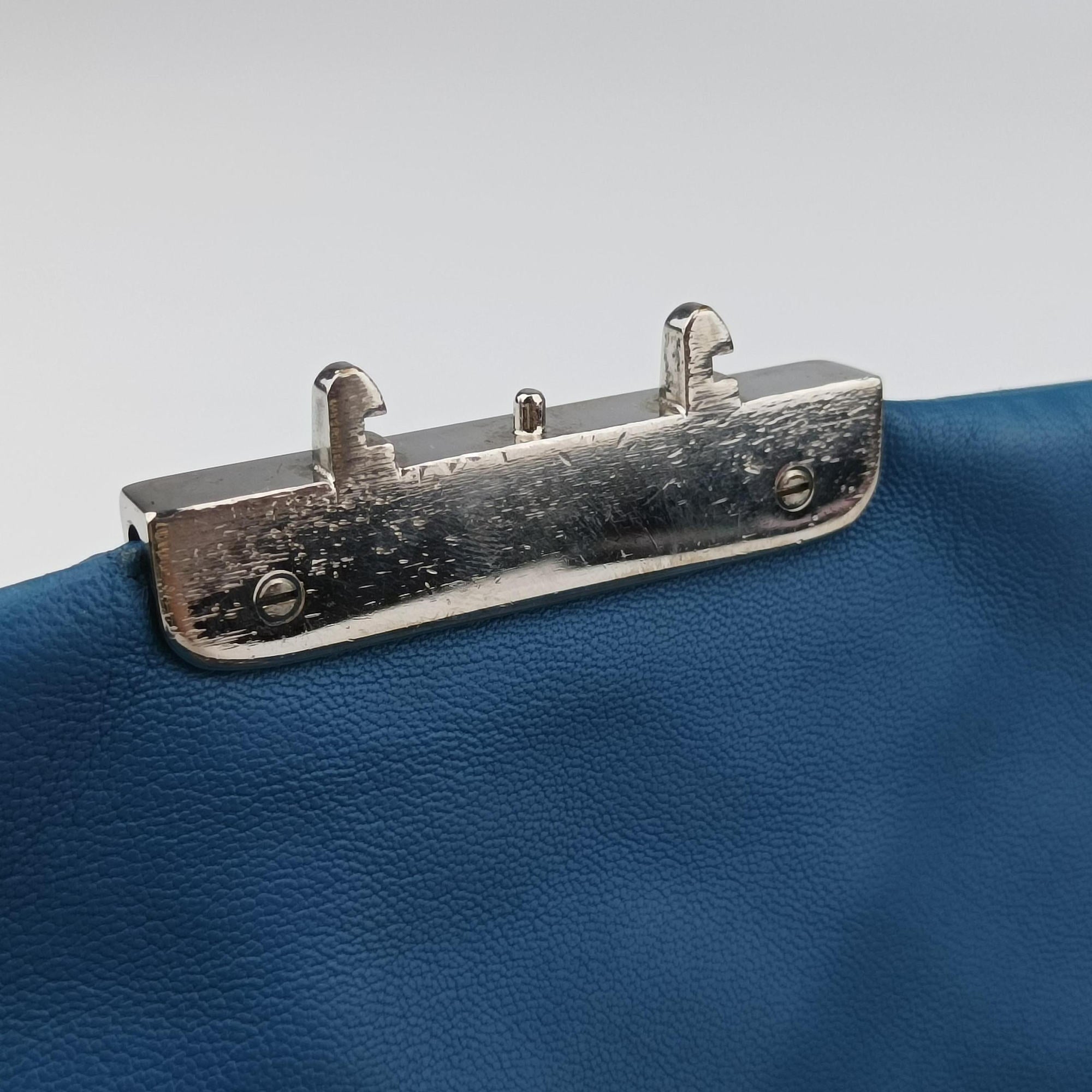 Pre-owned Christian Dior Miss Dior Cannage New Lock Blue lambskin  shoulderbag | stylenewstar