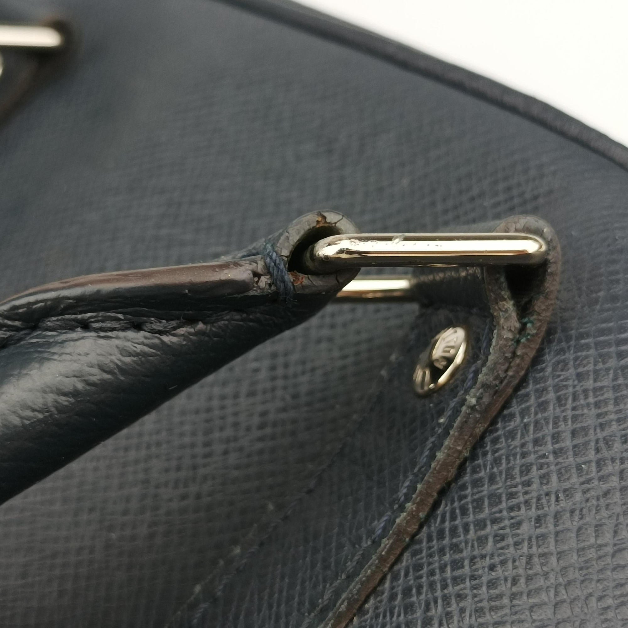 Pre-owned Louis Vuitton Port Document Voyage PM Navy Taiga M30639 handbag | stylenewstar