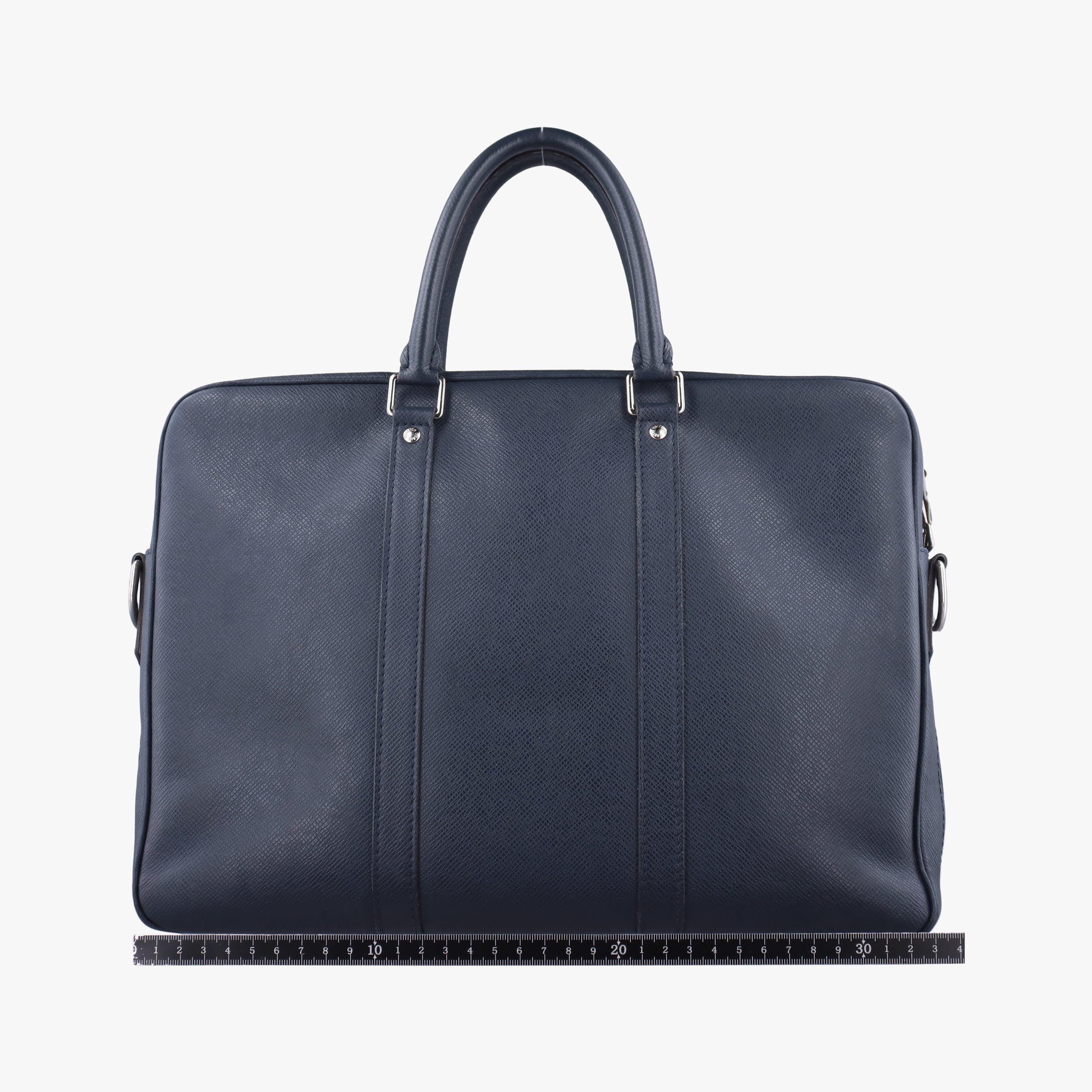 Pre-owned Louis Vuitton Port Document Voyage PM Navy Taiga M30639 handbag | stylenewstar