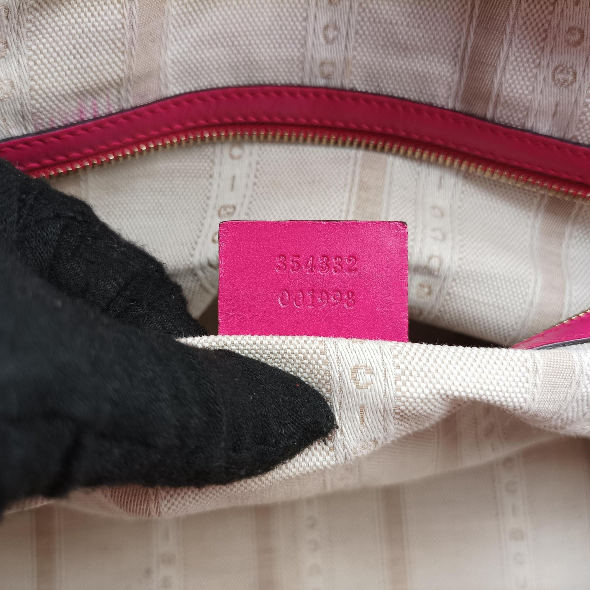 Pre-owned Gucci Bright Diamante Rose Leather 354332 shoulderbag | stylenewstar