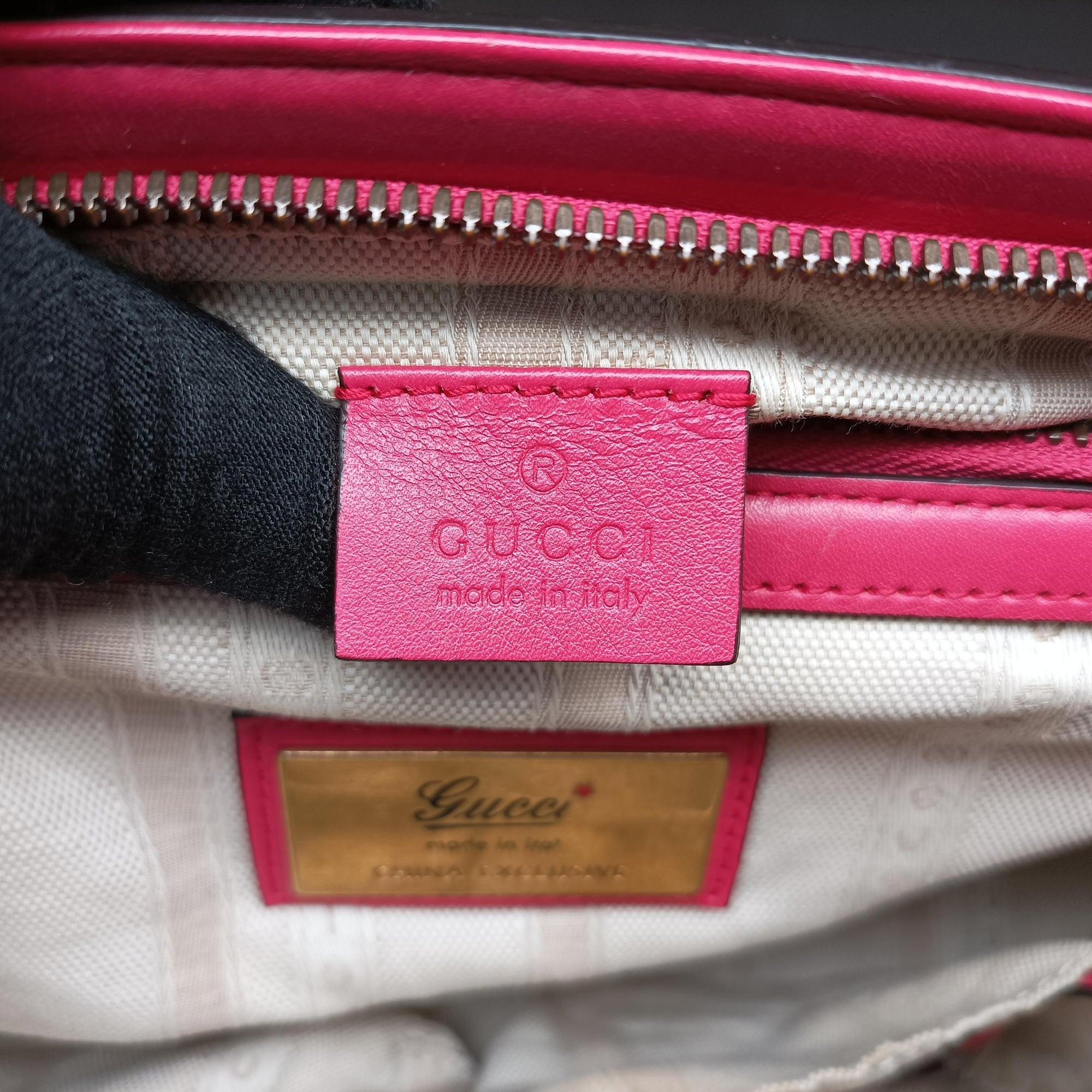 Pre-owned Gucci Bright Bit Rose Patent Leather 371925 shoulderbag | stylenewstar
