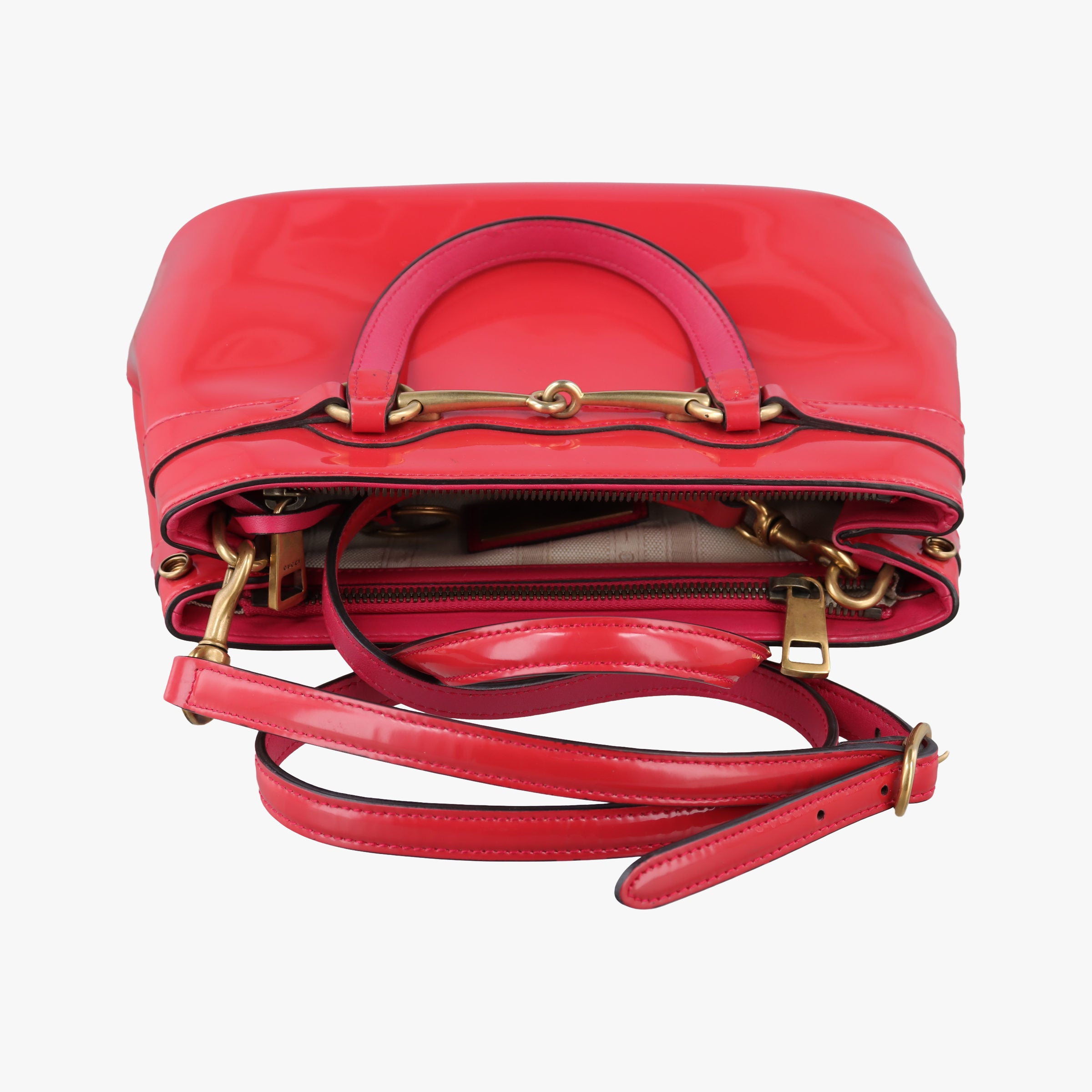 Pre-owned Gucci Bright Bit Rose Patent Leather 371925 shoulderbag | stylenewstar