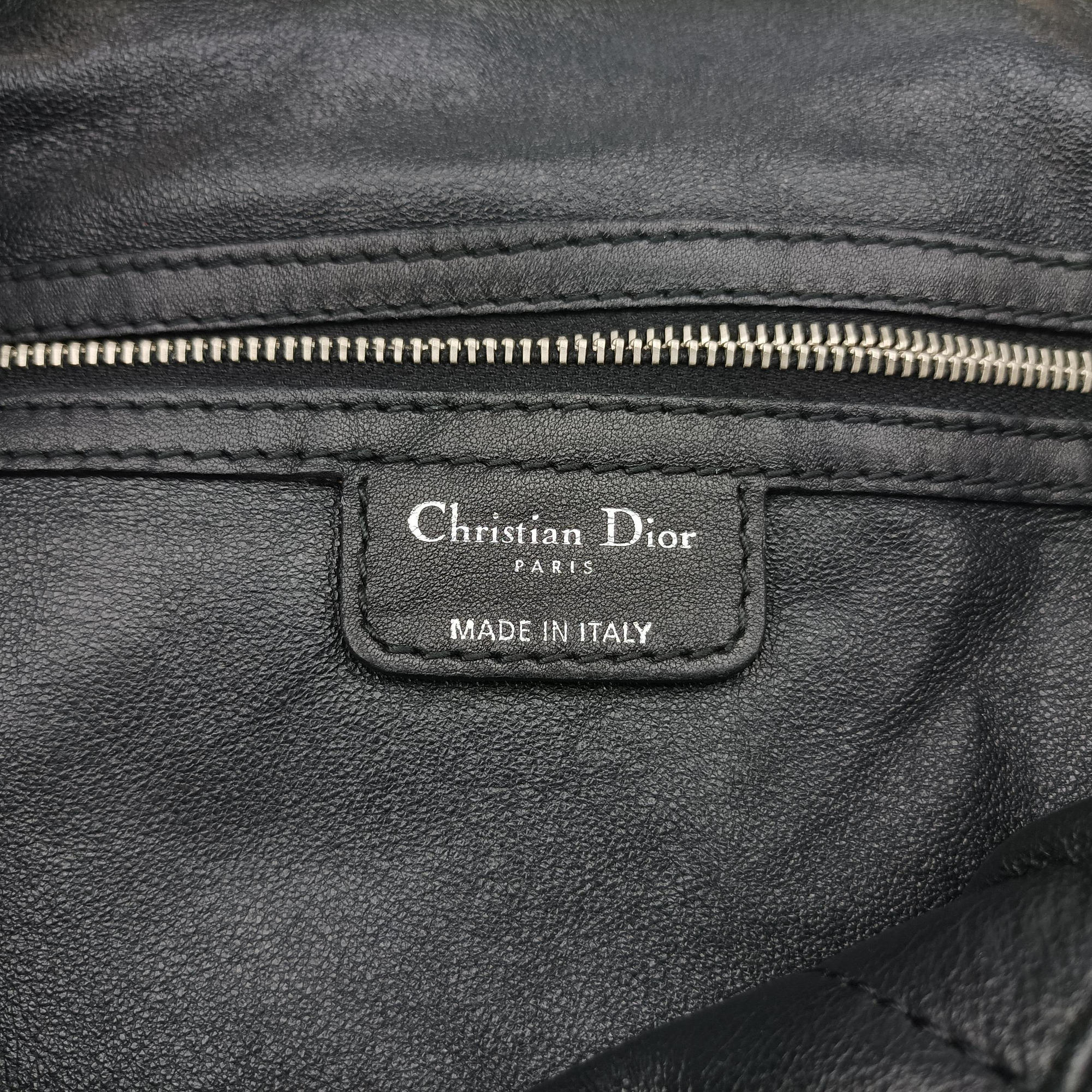 Pre-owned Christian Dior Soft Lady Dior Intrecciato Tote Black lambskin  handbag | stylenewstar