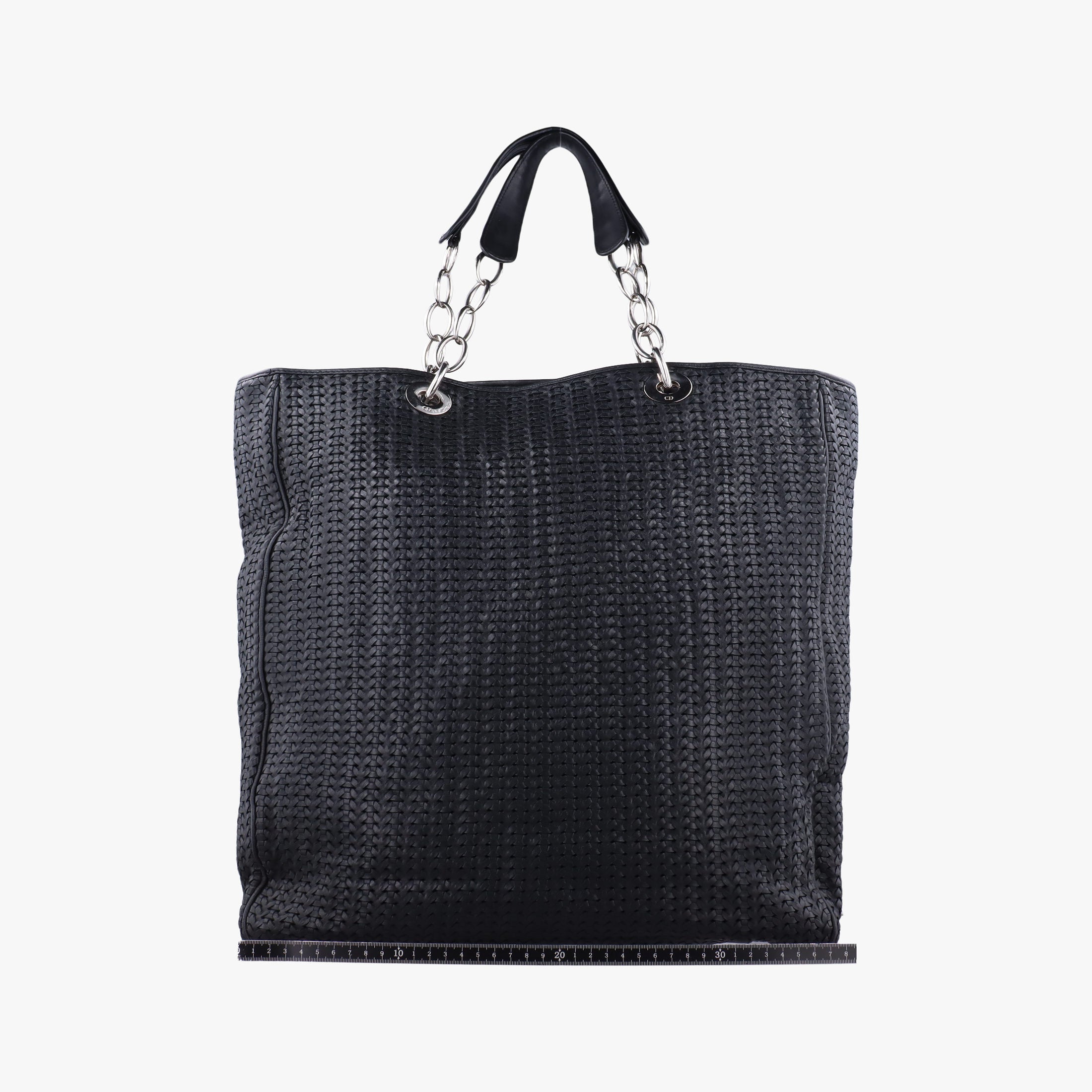 Pre-owned Christian Dior Soft Lady Dior Intrecciato Tote Black lambskin  handbag | stylenewstar