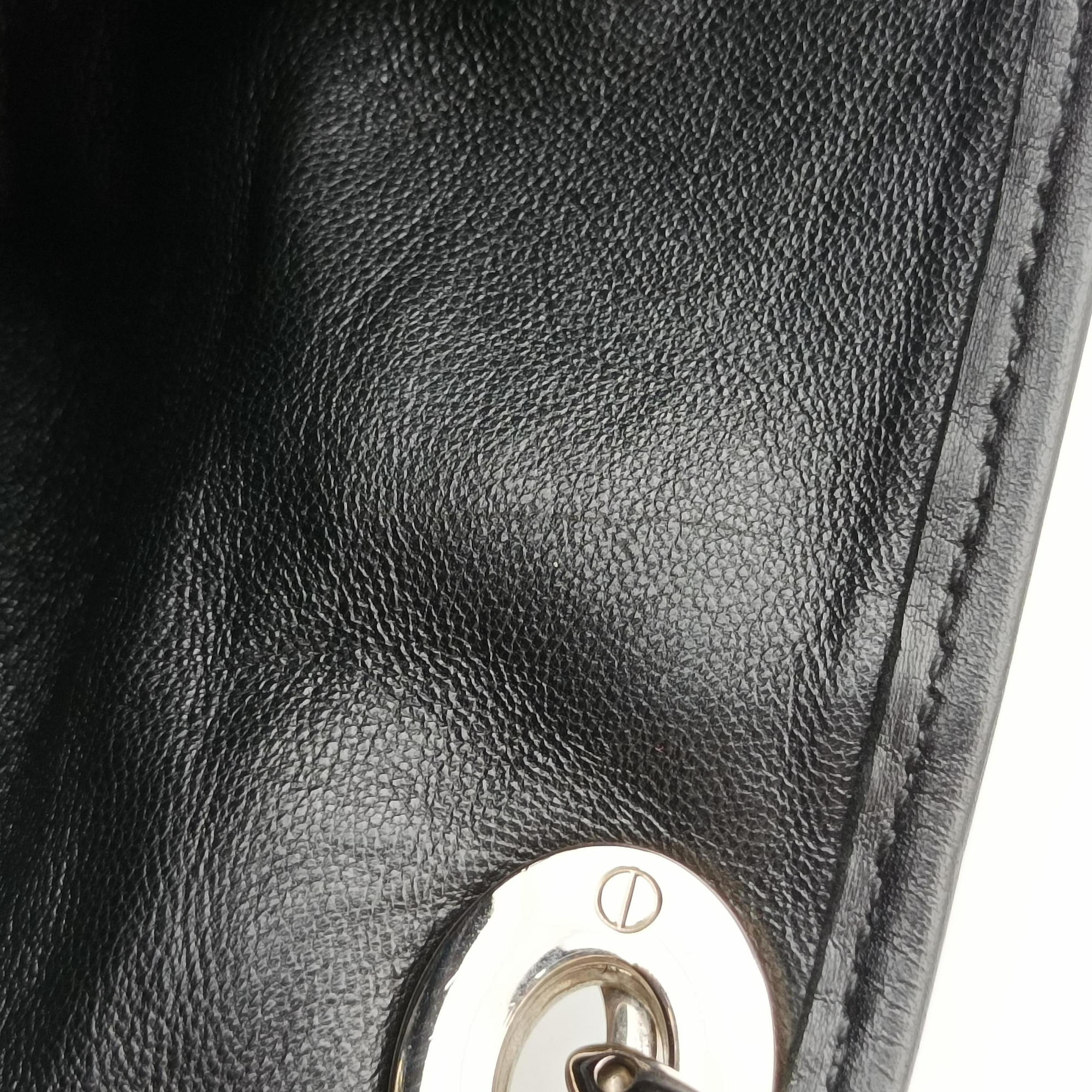 Pre-owned Christian Dior Soft Lady Dior Intrecciato Tote Black lambskin  handbag | stylenewstar
