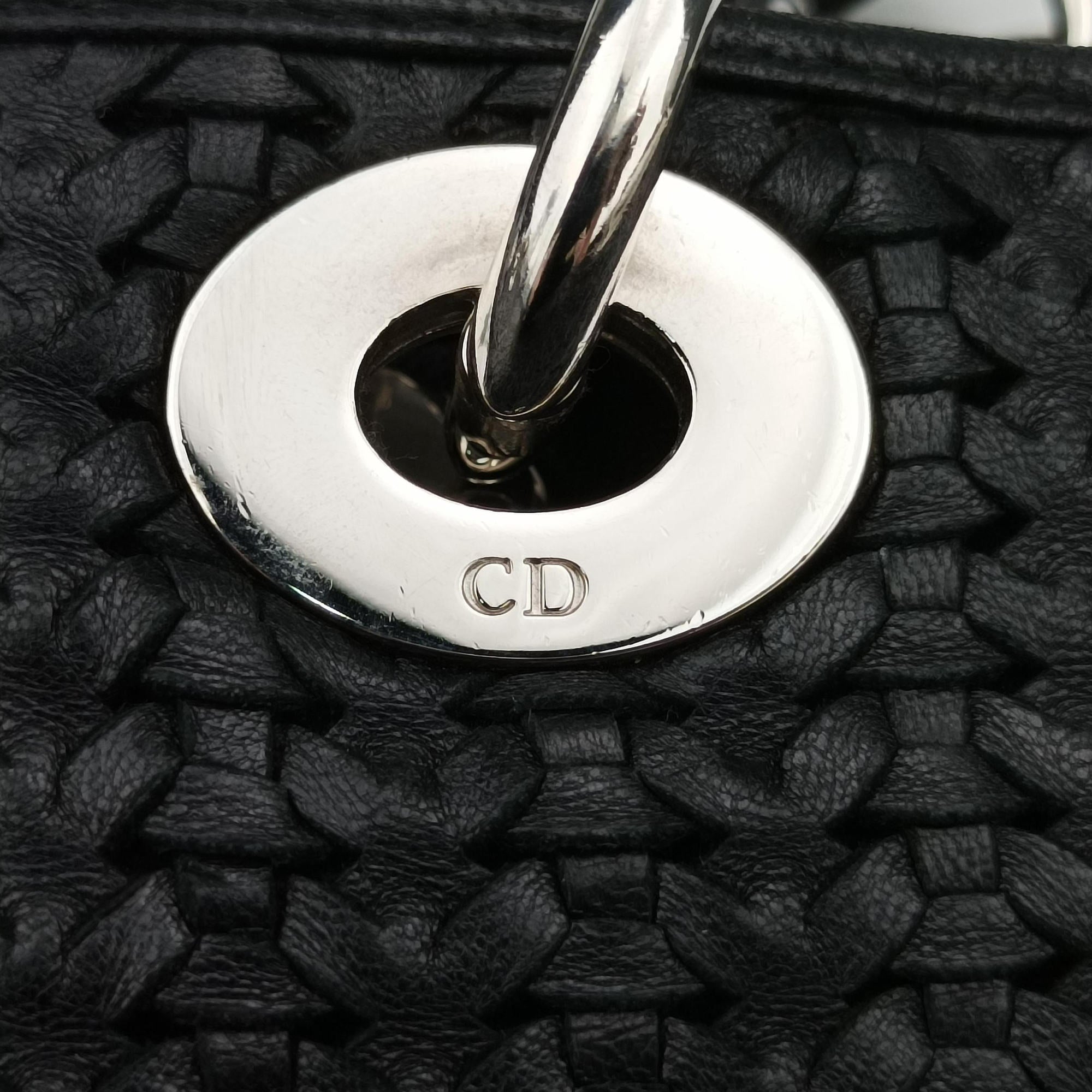 Pre-owned Christian Dior Soft Lady Dior Intrecciato Tote Black lambskin  handbag | stylenewstar