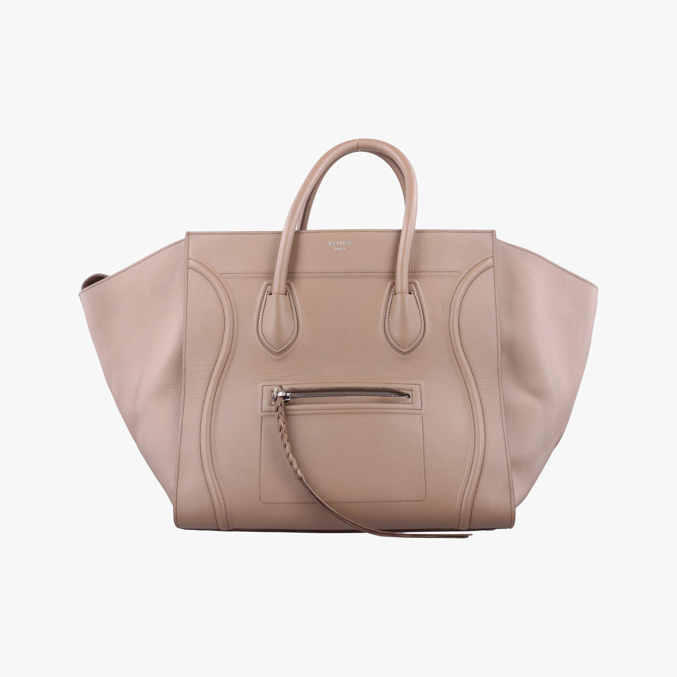Vintage Celine Luggage Small Square Phantom Beige Leather  handbag | stylenewstar