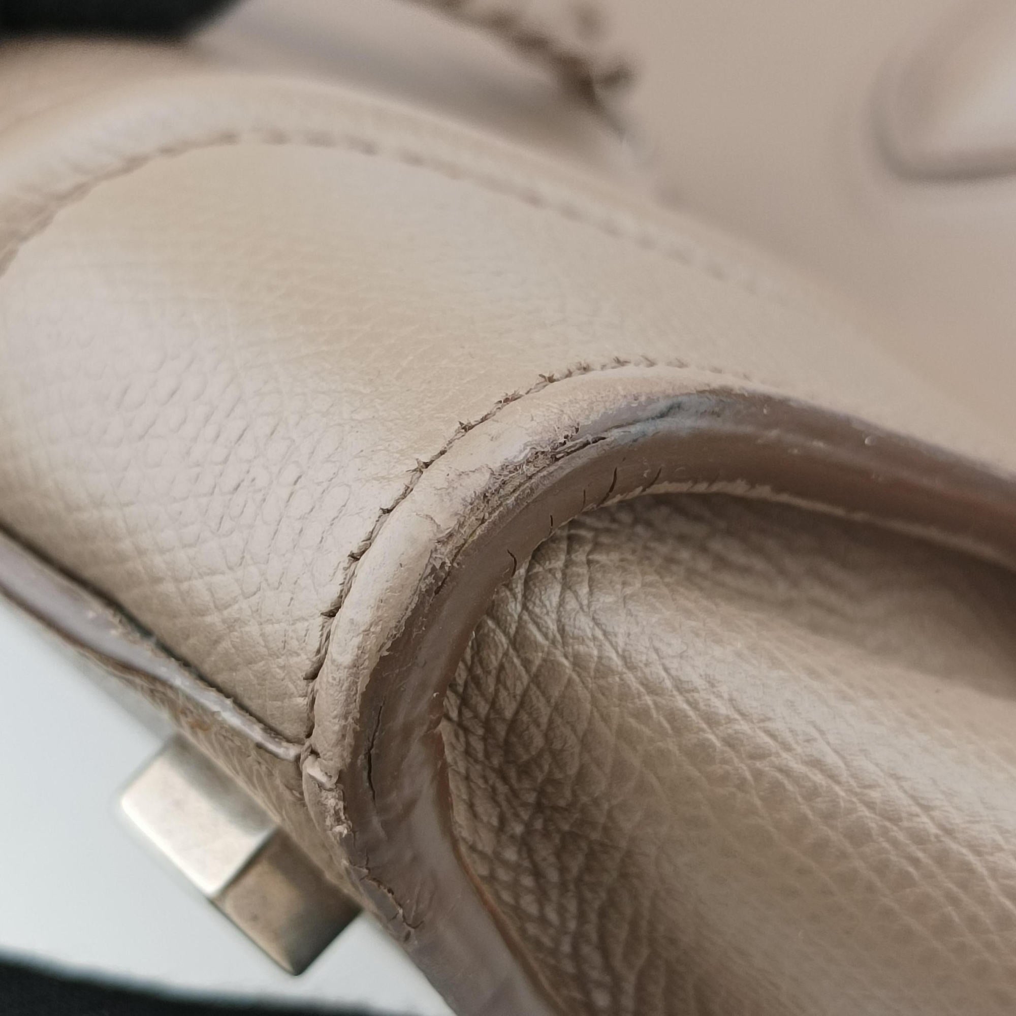 Vintage Celine Luggage Small Square Phantom Beige Leather  handbag | stylenewstar