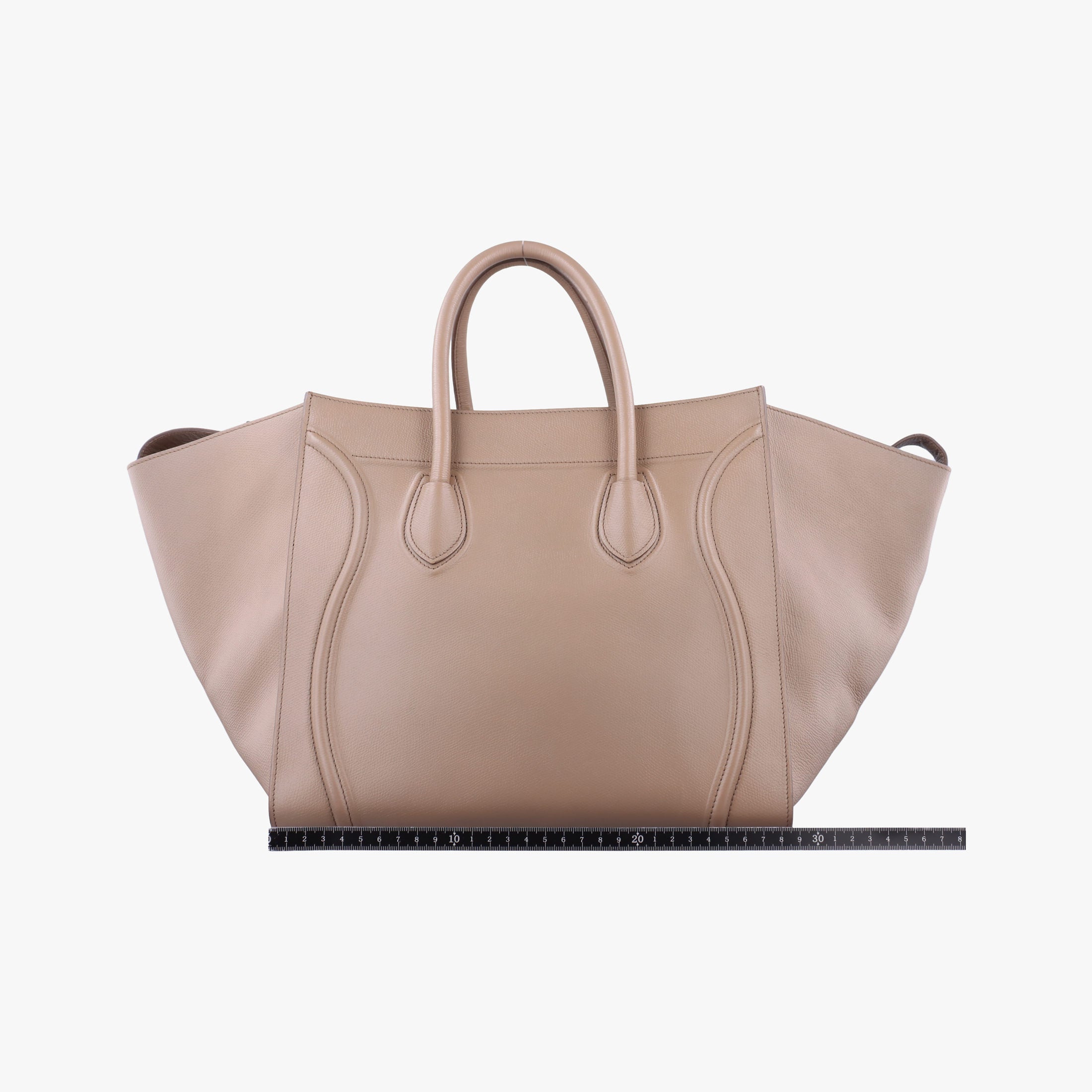 Vintage Celine Luggage Small Square Phantom Beige Leather  handbag | stylenewstar